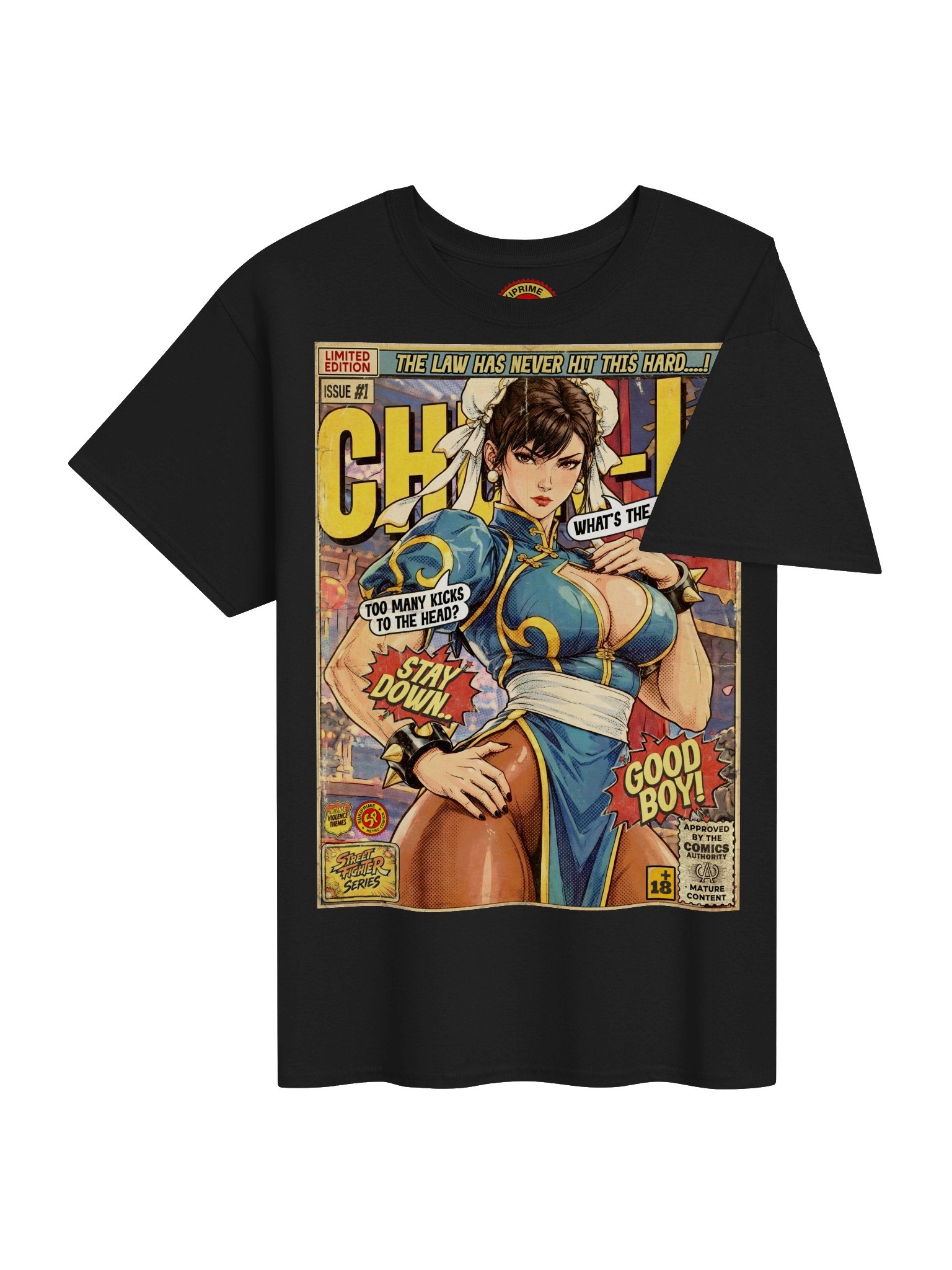 Chun-Li Comic Art Gaming T-Shirt product image (4)