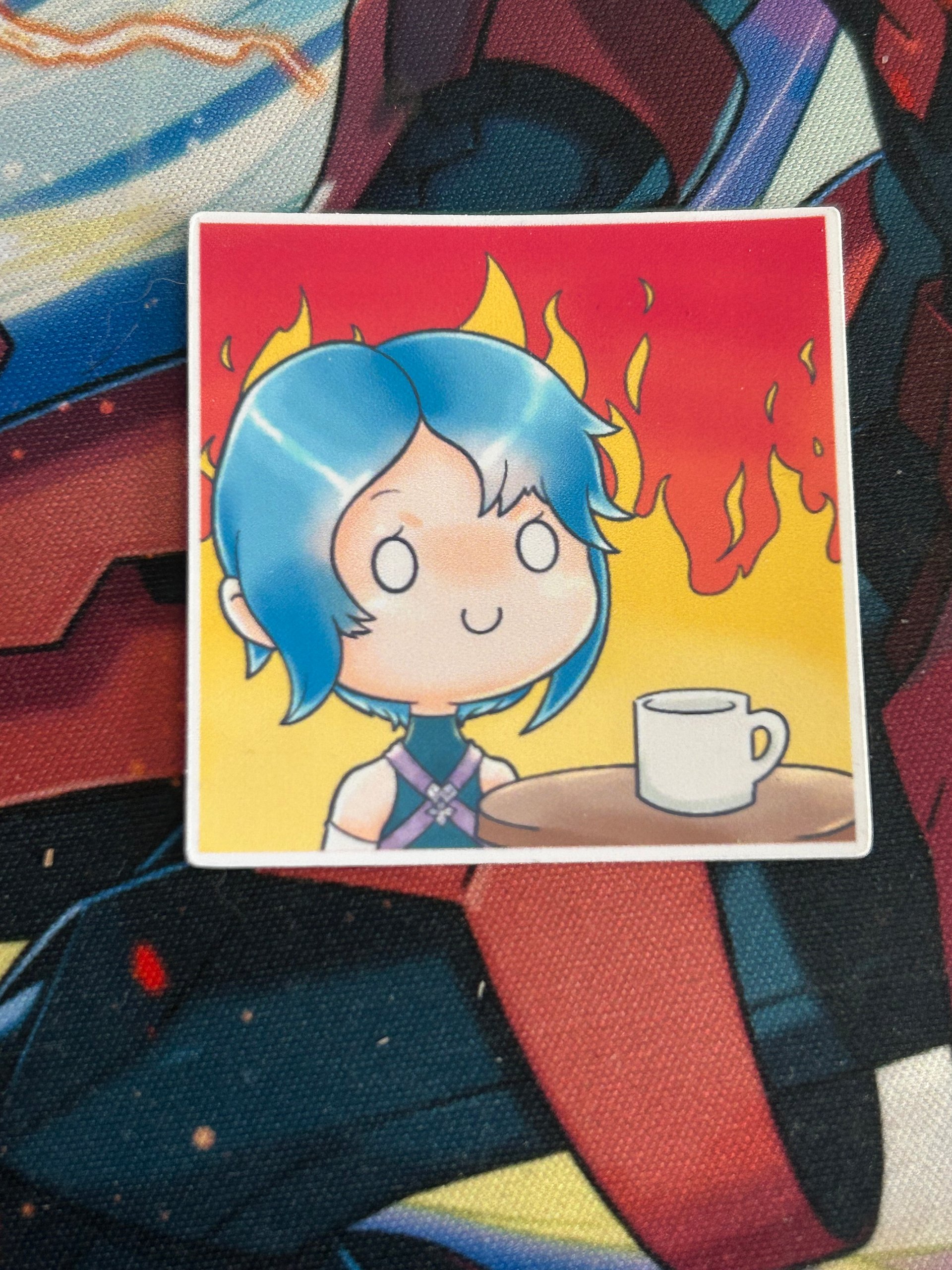 Matte Aqua FIre Sticker product image (1)