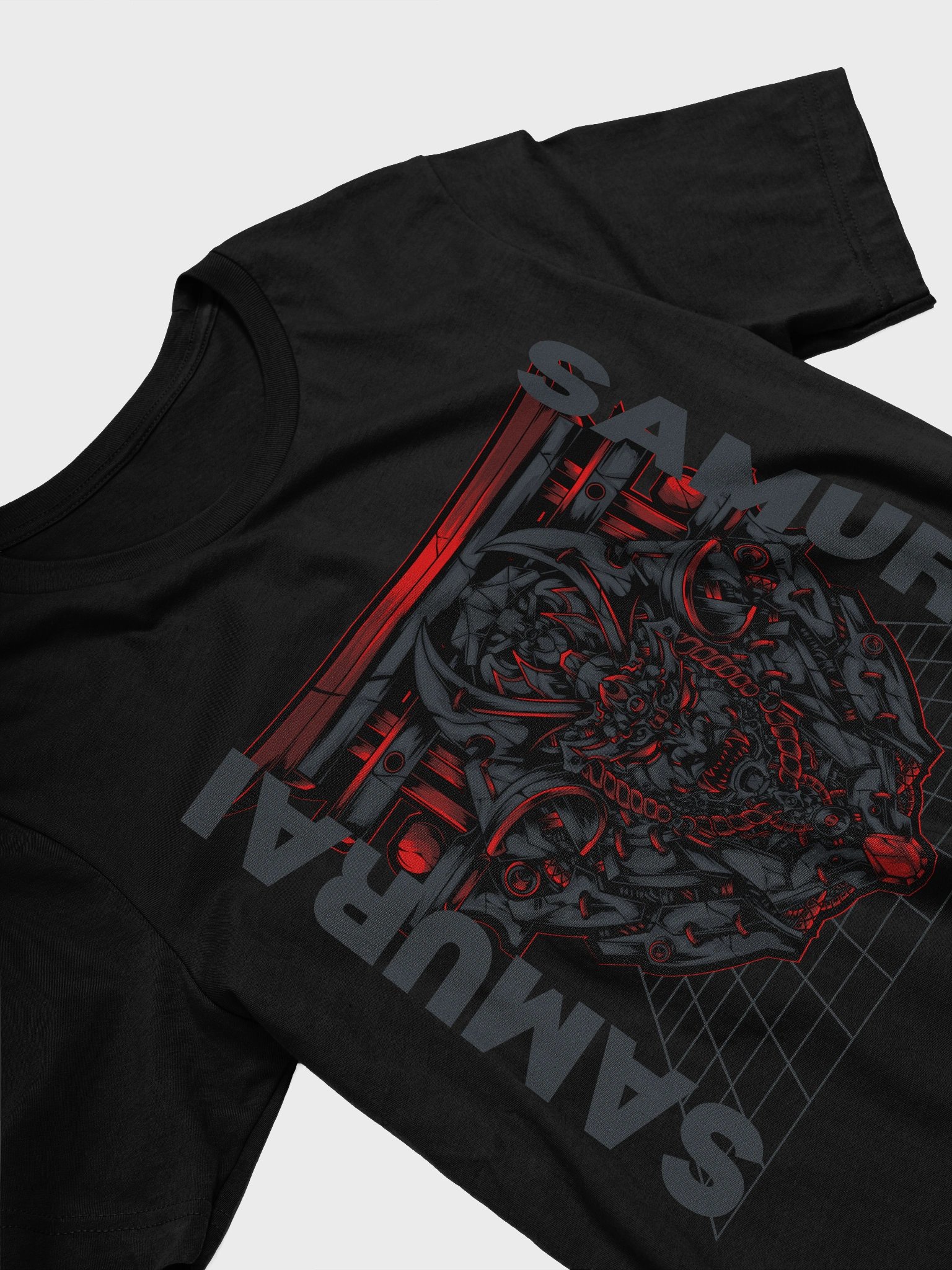 Samurai Helmet Red and Black T-Shirt product image (3)