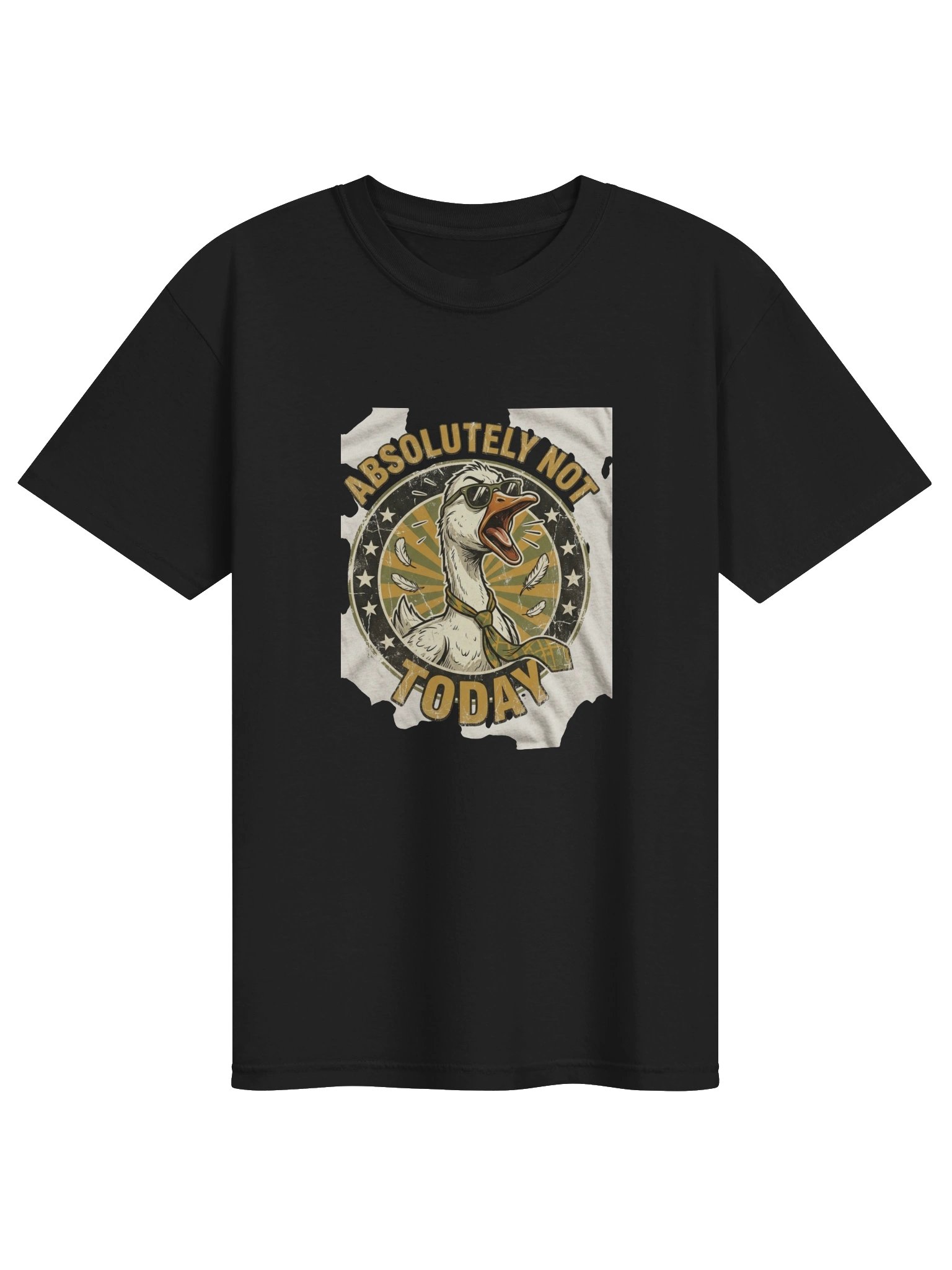 Funny Goose T-Shirt, Vintage Bird Graphic Tee, Sarcastic Animal Shirt, Absolutely Not Today Top product image (6)