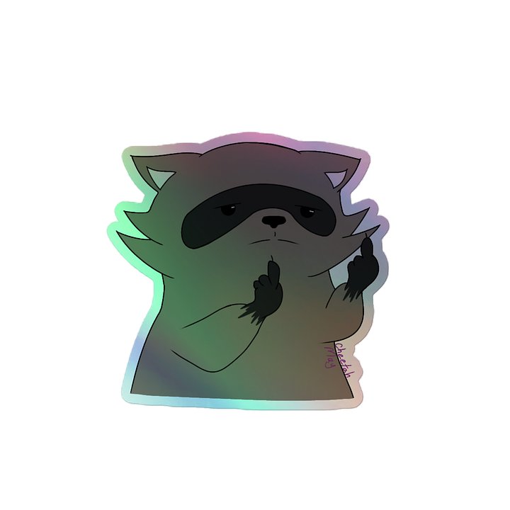 RespawnRaccoon's Middle Finger Holographic Sticker product image (2)