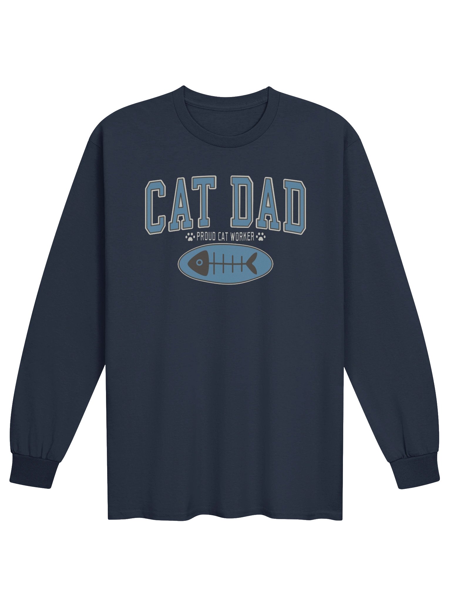 Cat Dad 2 (Proud Cat Worker) - Unisex Adult Long Sleeve T-shirt product image (1)