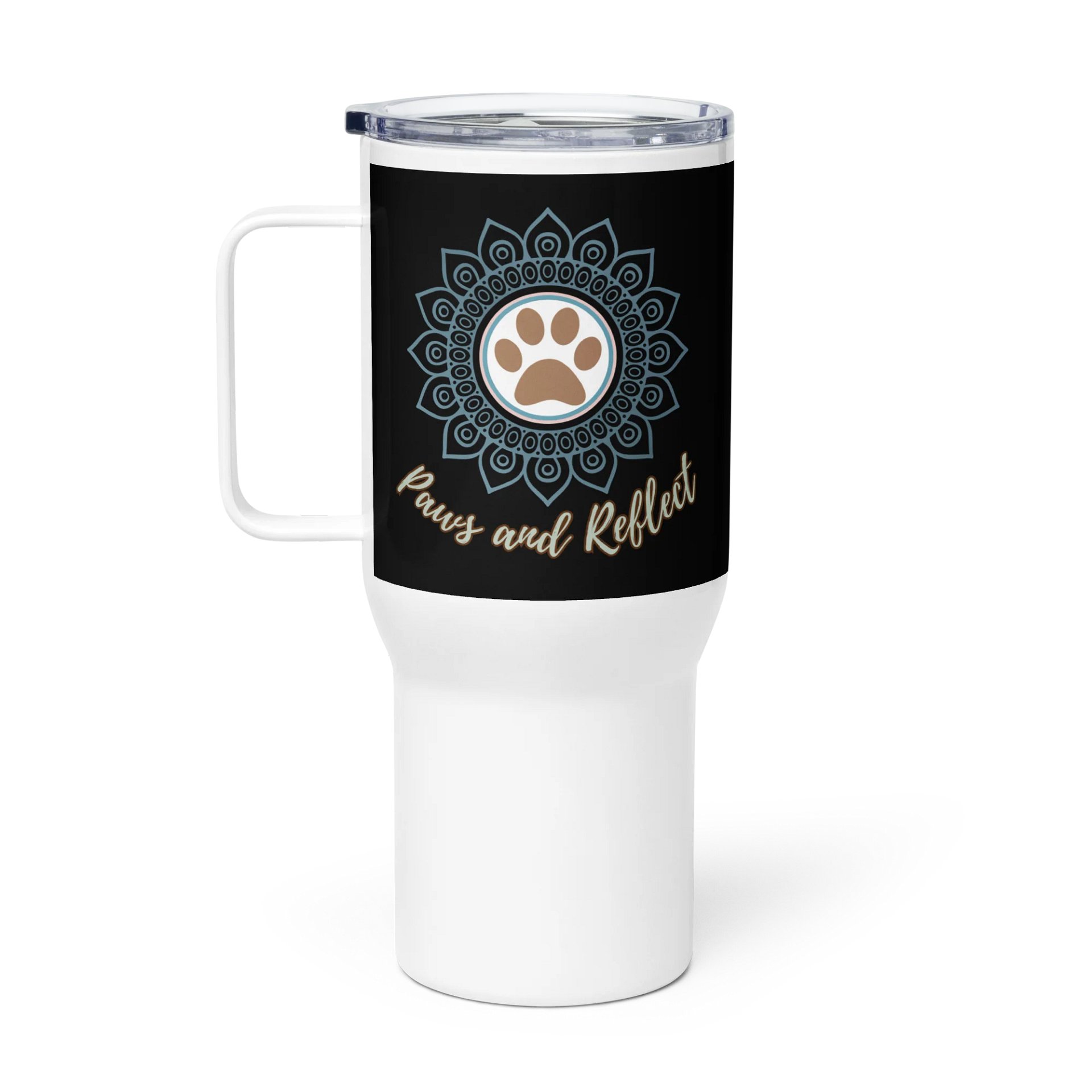 Paws and Reflect Mandala Paw Print Zen Journey Travel Mug product image (1)