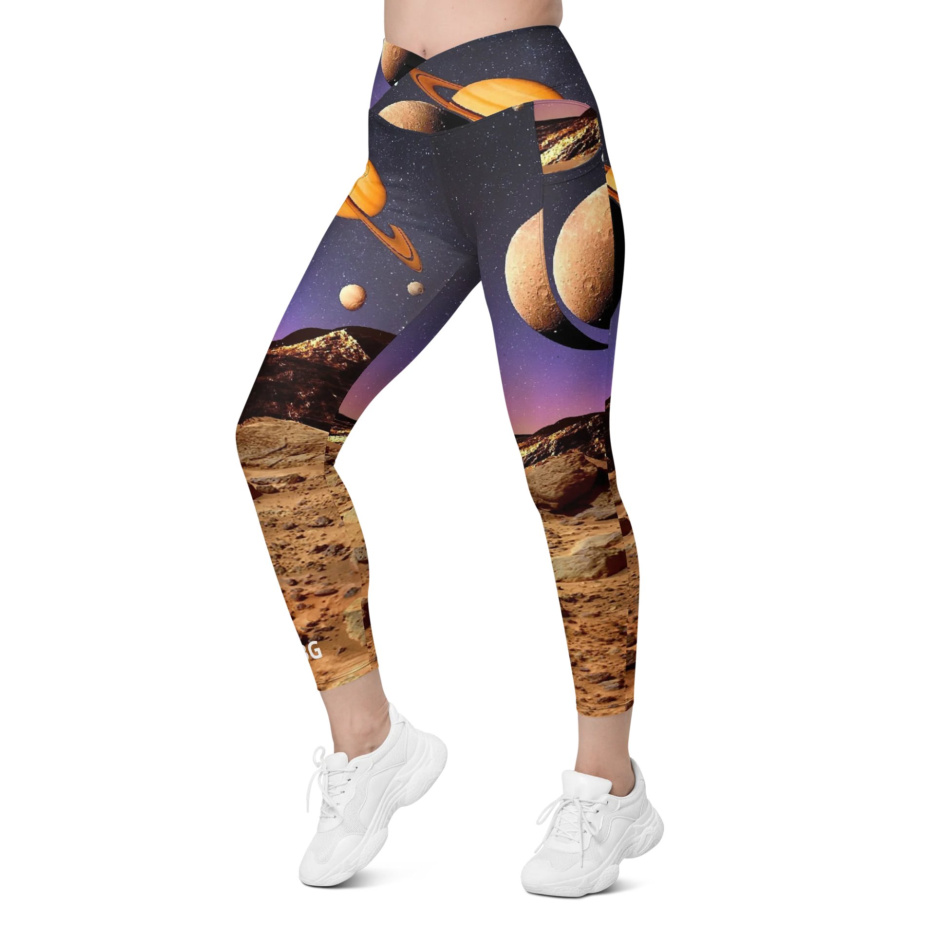 'Floating' Crossover Leggings with Pockets product image (6)