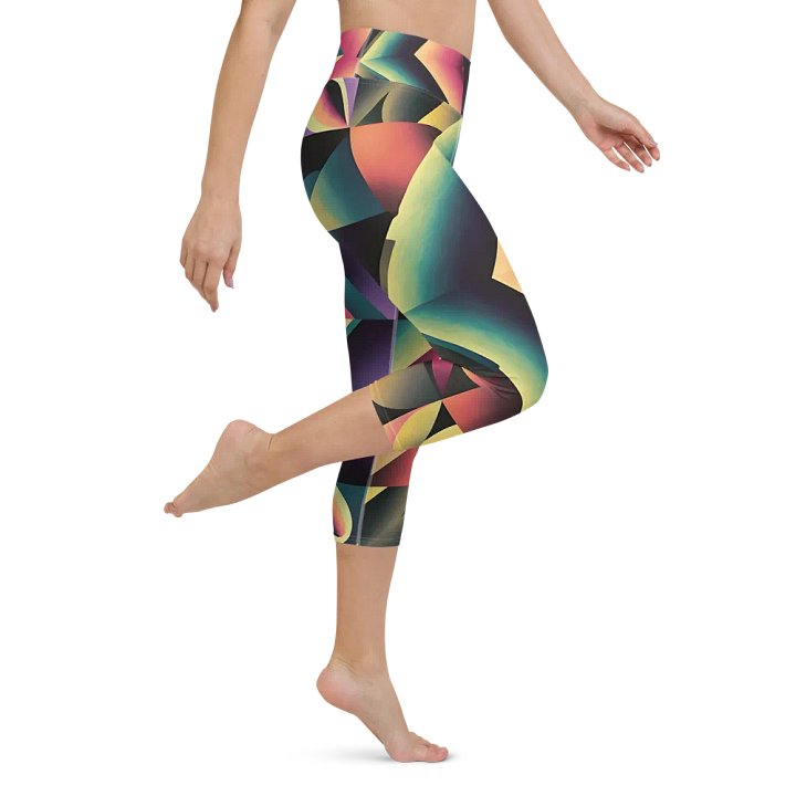 Abstract Lithographic Pattern Design Yoga Capri Legging - V7 product image (2)