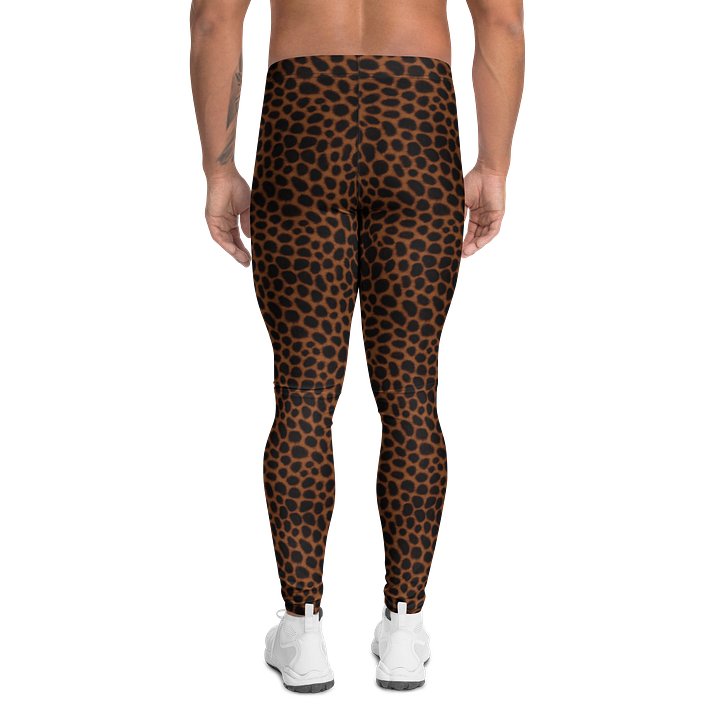 Watercolor Brown Leopard Print Men's Leggings product image (2)