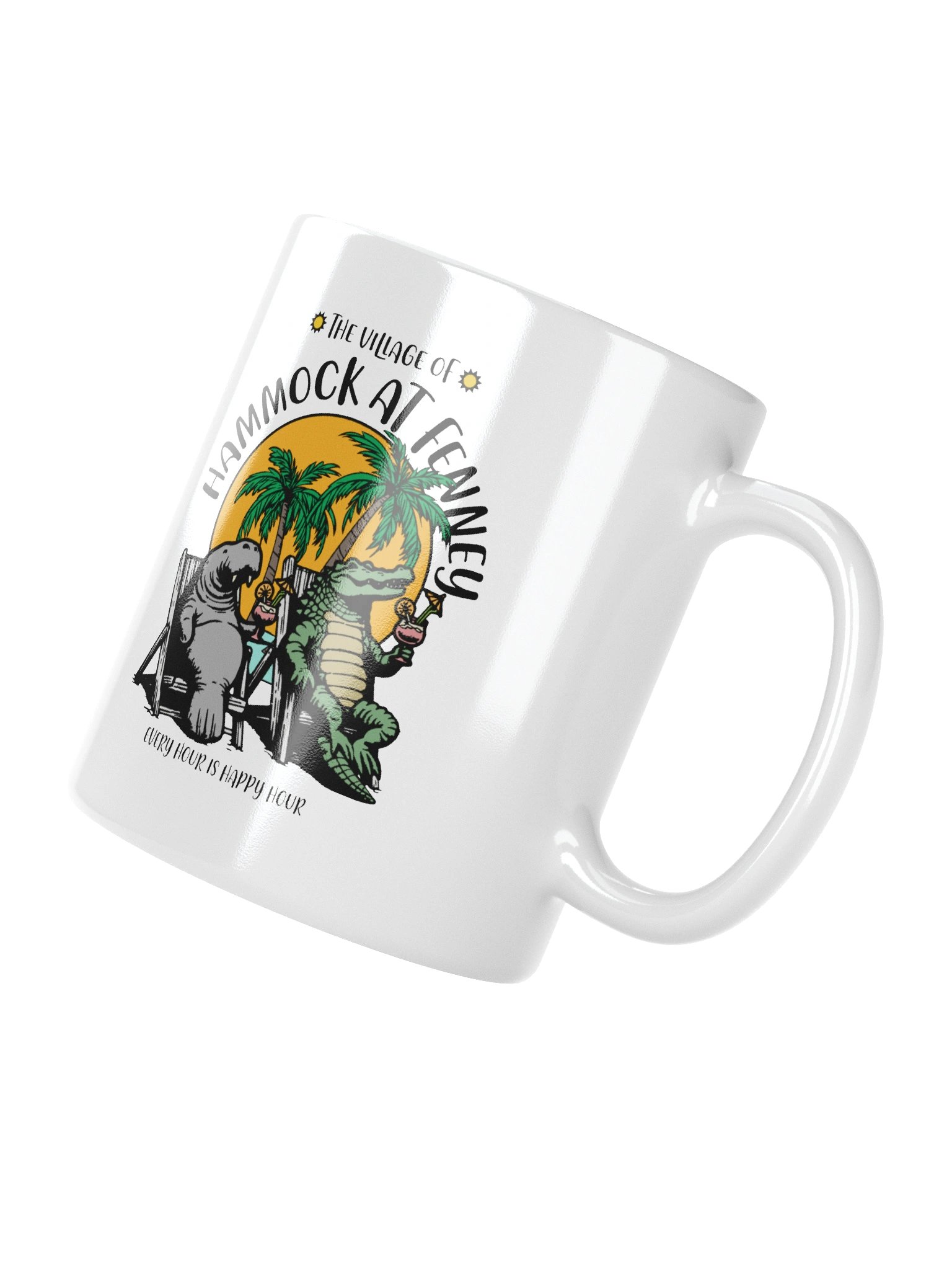 The Village of Hammock at Fenney TV Florida USA Fun Manatee Alligator Design Coffee Mug product image (9)