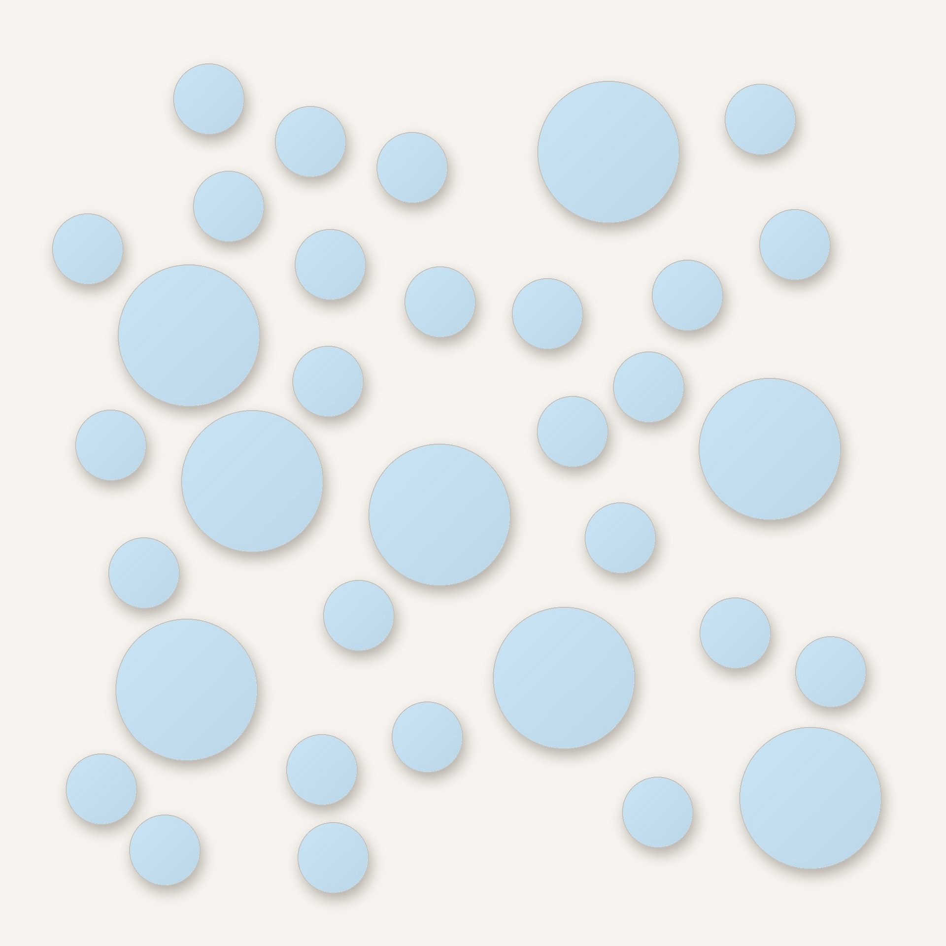 Baby Blue Polka Dot Wall Decals, 2" and 4" Vinyl Circle Stickers, Removable Dot Decals for Nursery, Kids Room, Playroom product image (1)