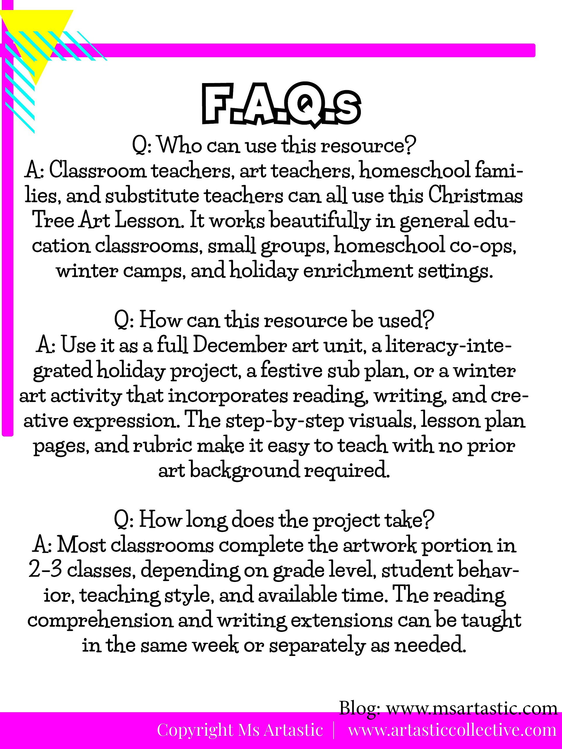 Christmas Art Lesson Christmas Tree Art Project Holiday Art Activity Craft product image (10)