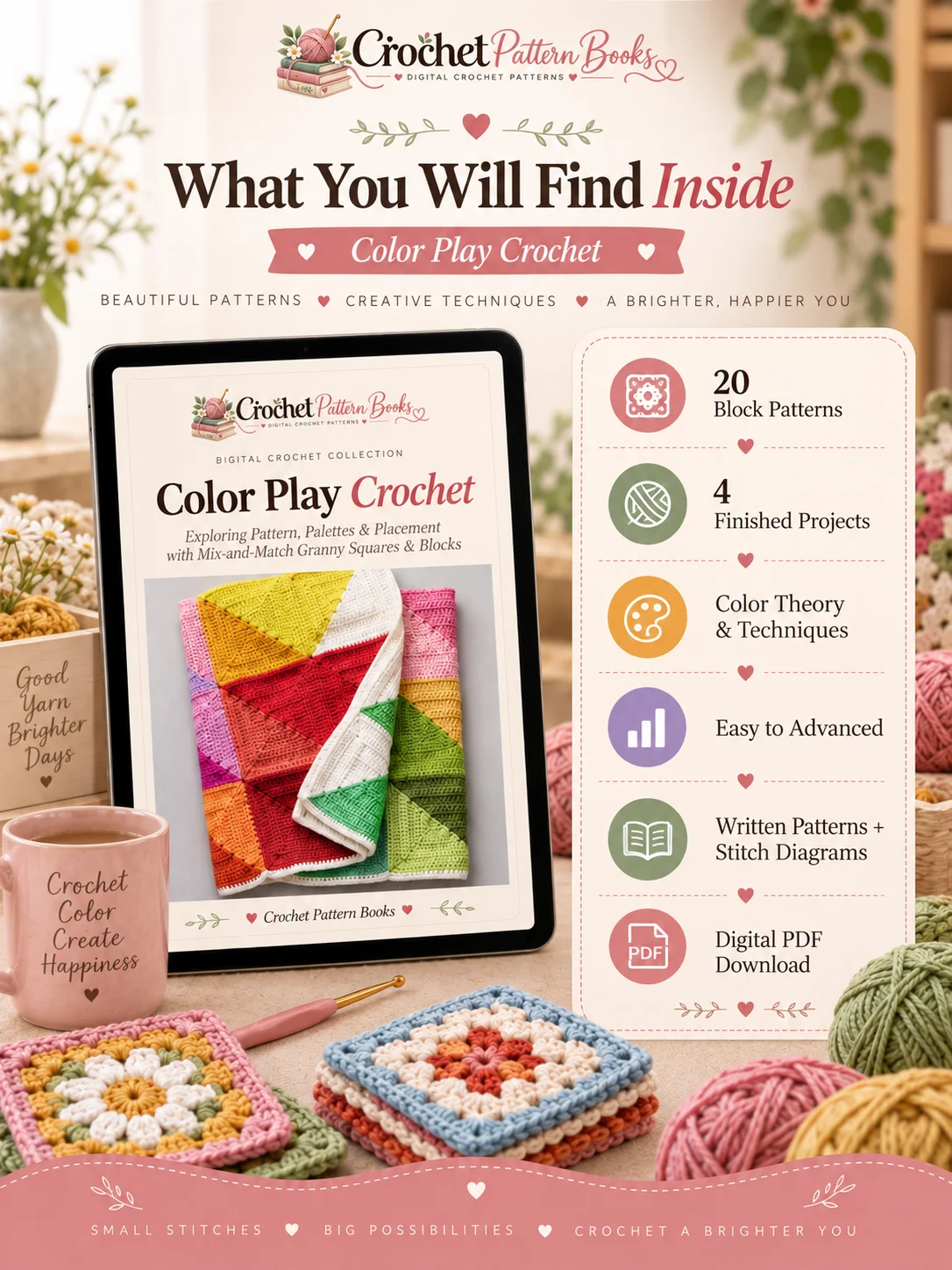 Color Play Crochet 20 Granny Square Patterns and 4 Projects PDF Ebook product image (2)