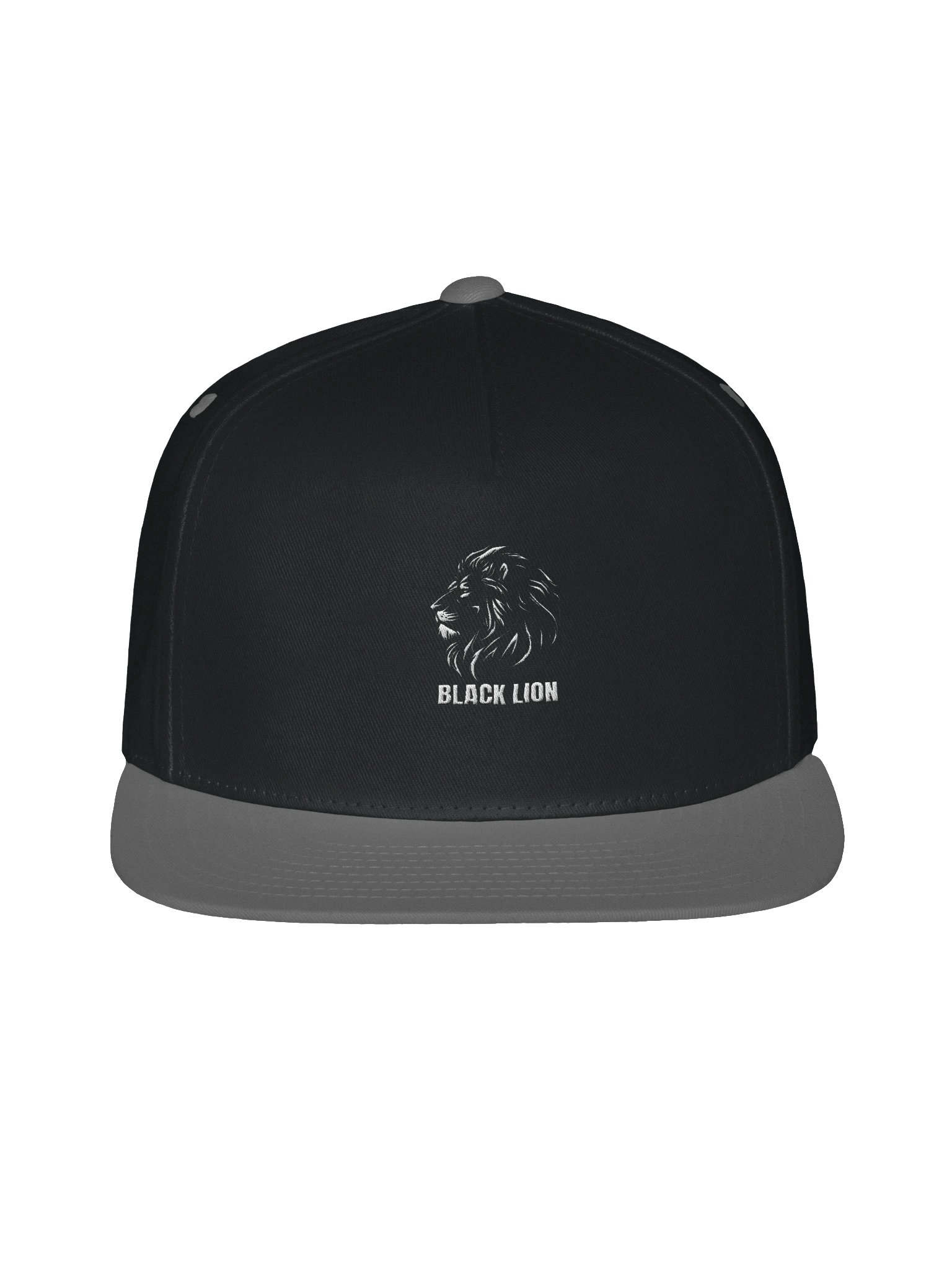 Black Lion Minimalist Embroidered Snapback Cap – Structured Flat Brim Streetwear Hat product image (1)