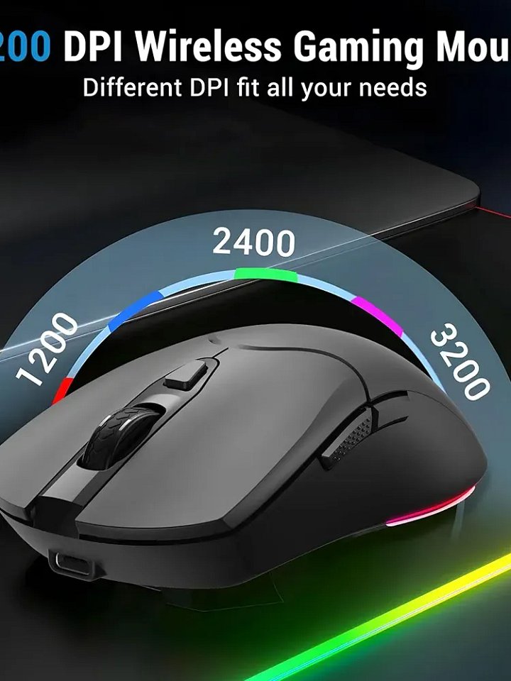 Ant Esports KM500W Pro Wireless Gaming Keyboard Mouse Combo, Rechargeable 104 Key LED Light Up Keyboard product image (1)