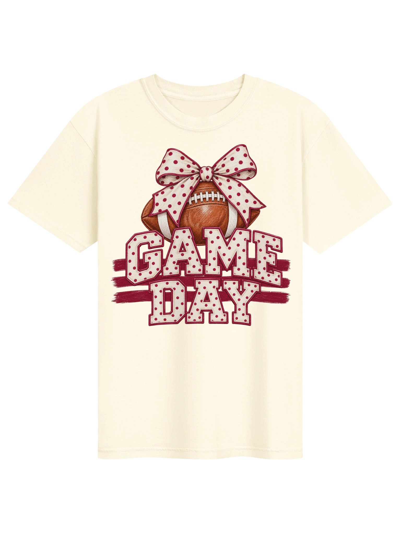 Preppy Game Day Football Shirt, Polka Dot Bow Game Day Comfort Colors® Tee, Football Mom Shirt, Cute Football Season Shirt, Tailgate Outfit product image (1)