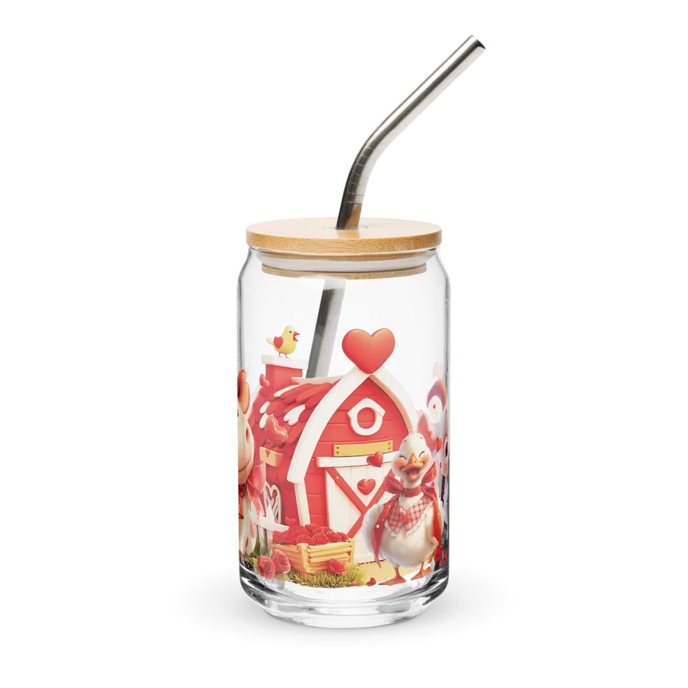 Farmyard Valentine Friends Can-Shaped Glass product image (1)