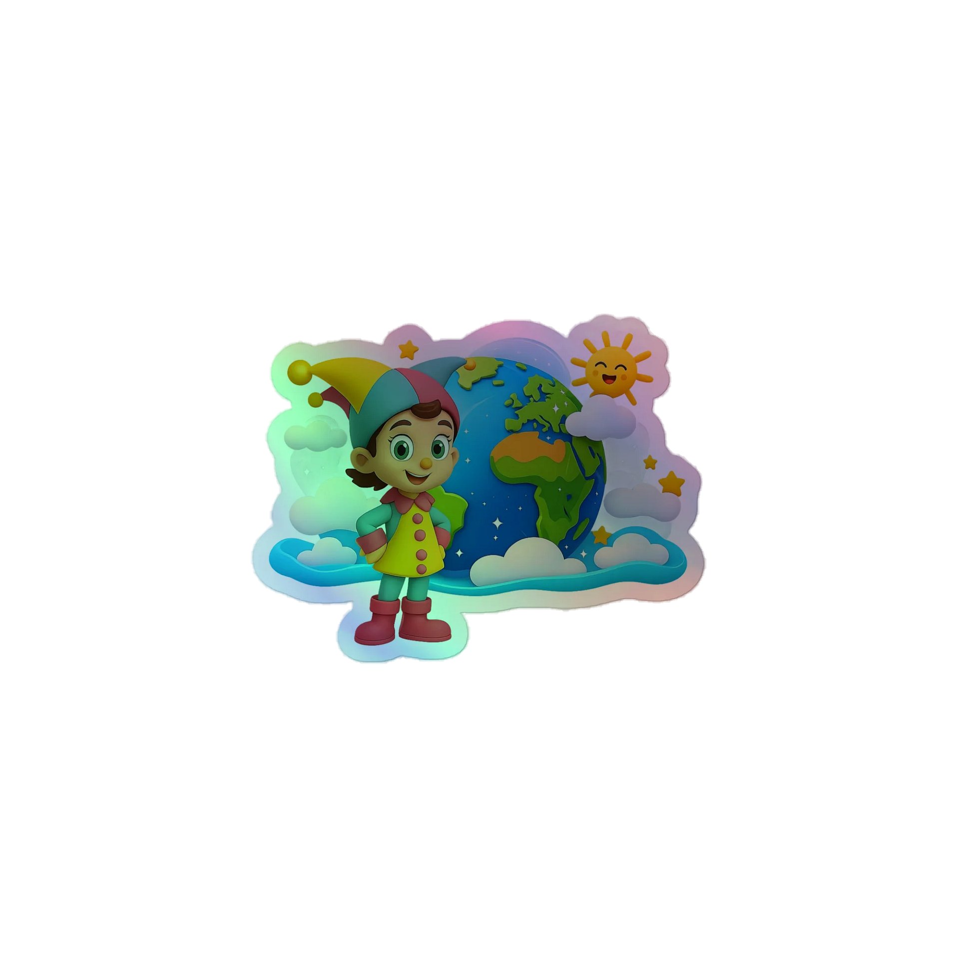 JessyJesty “Glowy” Earth Holographic Sticker Sheet product image (1)