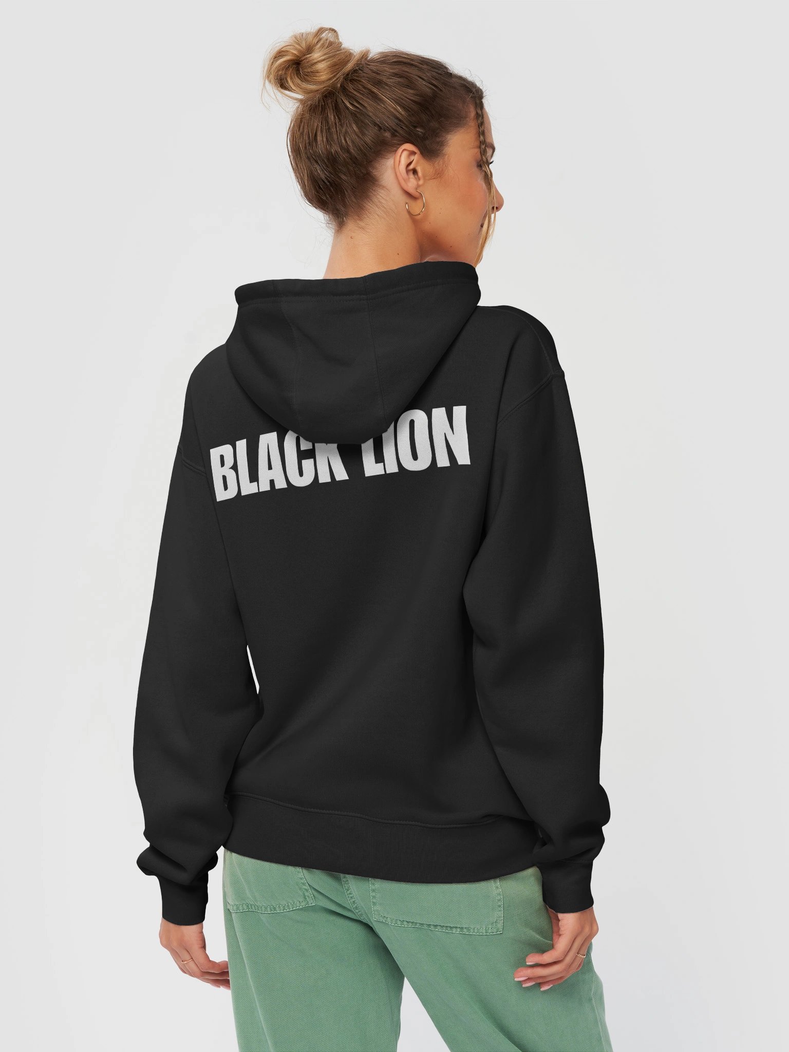 Black Lion Lion Head Graphic Hoodie product image (17)