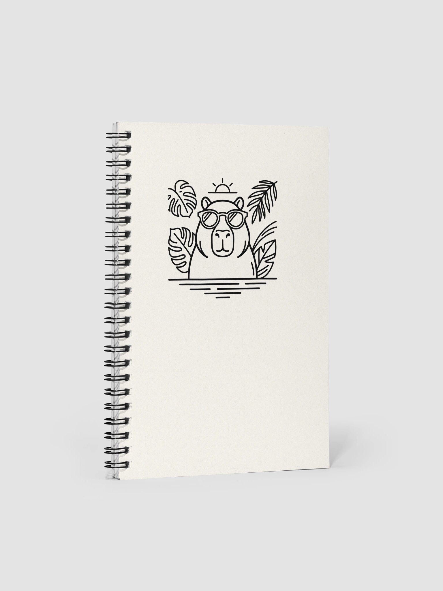 Quiet Tropics Journal Signature Capybara Minimalist Spiral Notebook product image (1)