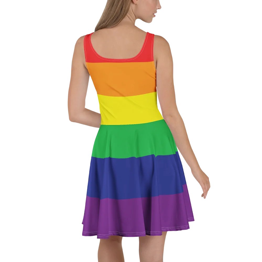 Rainbow Pride Flag Skater Dress product image (4)