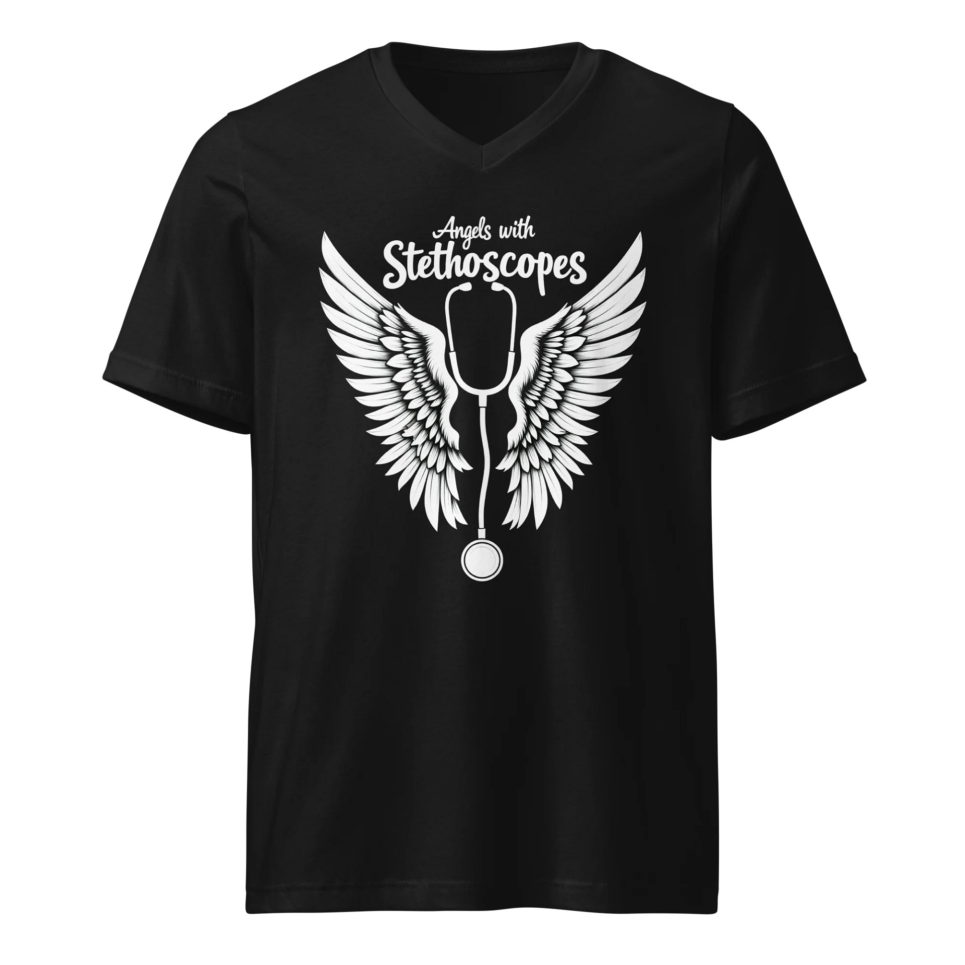 Angels with Stethoscopes V-Neck Tee product image (1)
