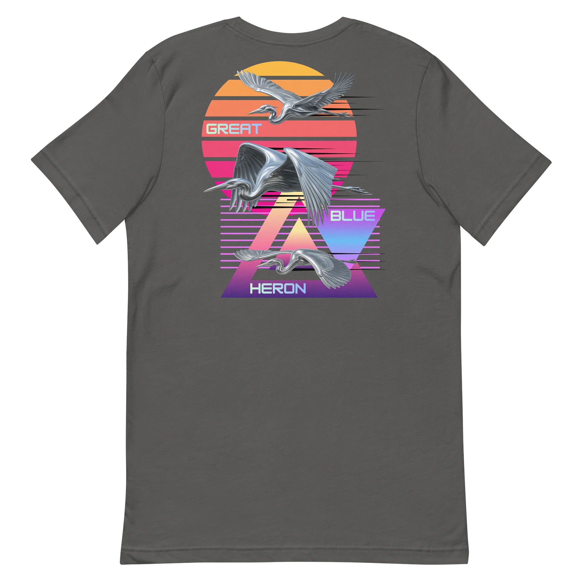 Great Blue Heron Synthwave Tee product image (27)