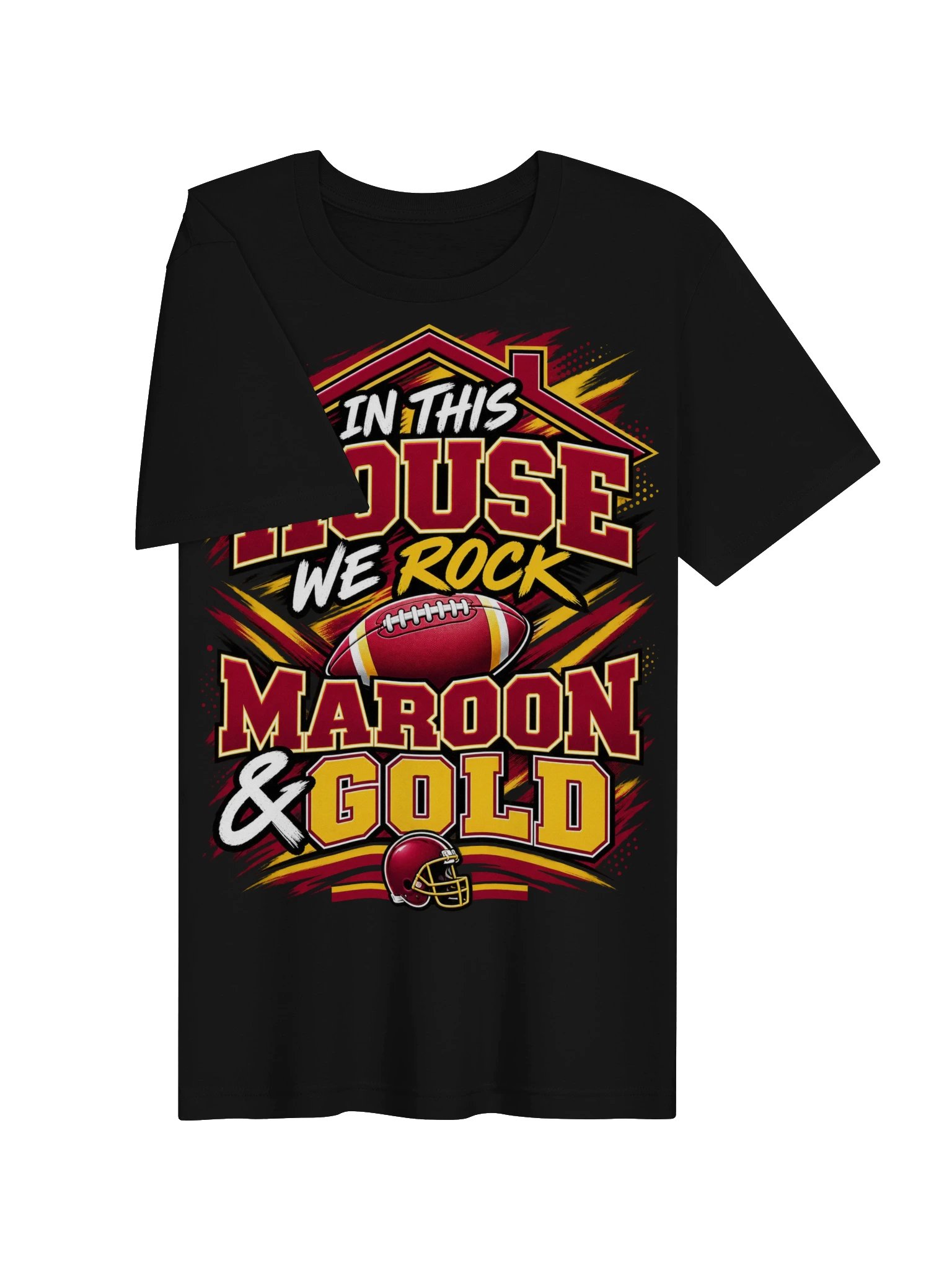 In This House We Rock Maroon & Gold Tee product image (9)