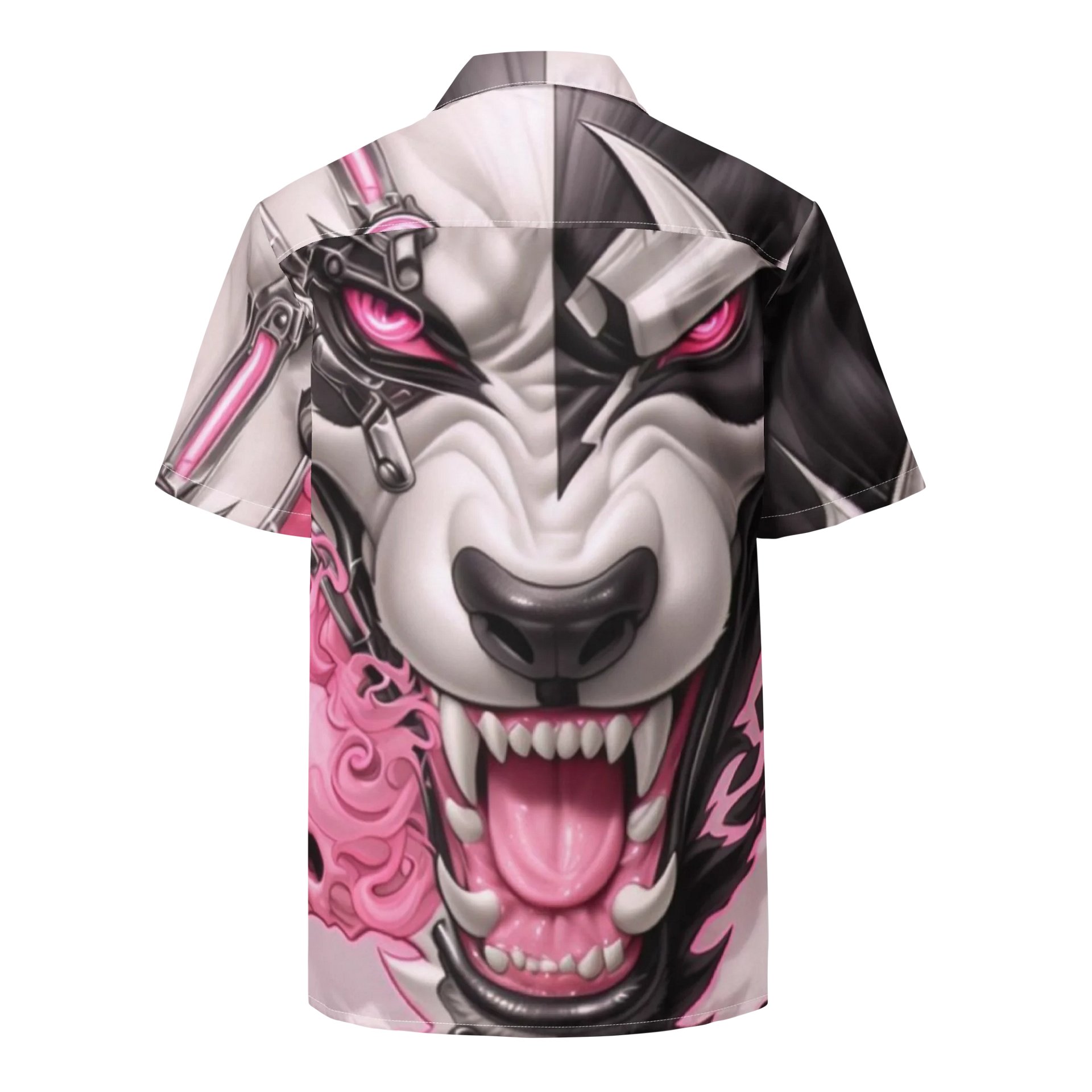Mecha Wolf Hawaiian Shirt – Pink Eyes Streetwear product image (3)