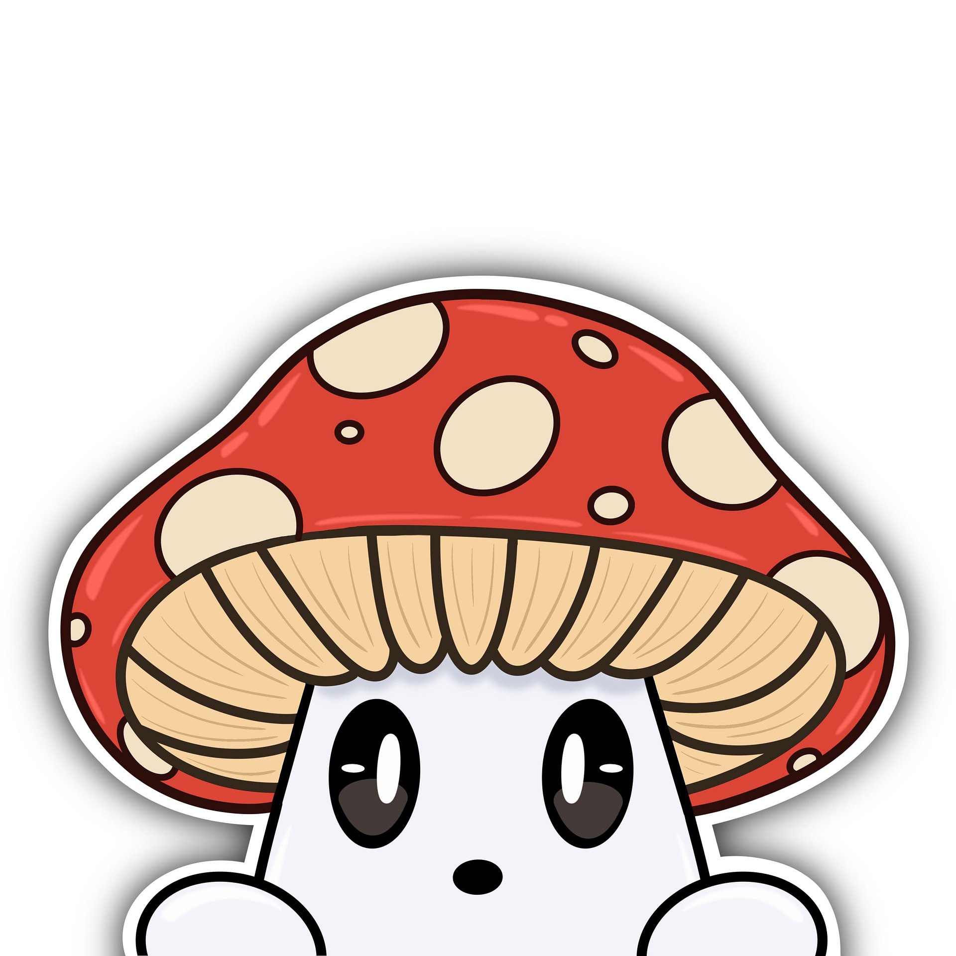 Peek-a-boo Mushroom Ghost Sticker product image (1)