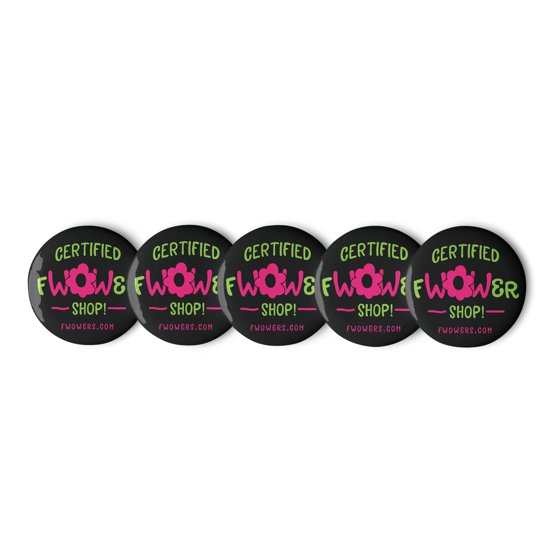 Certified fWOWer Shop!™ Buttons Black (Set of 5) product image (1)