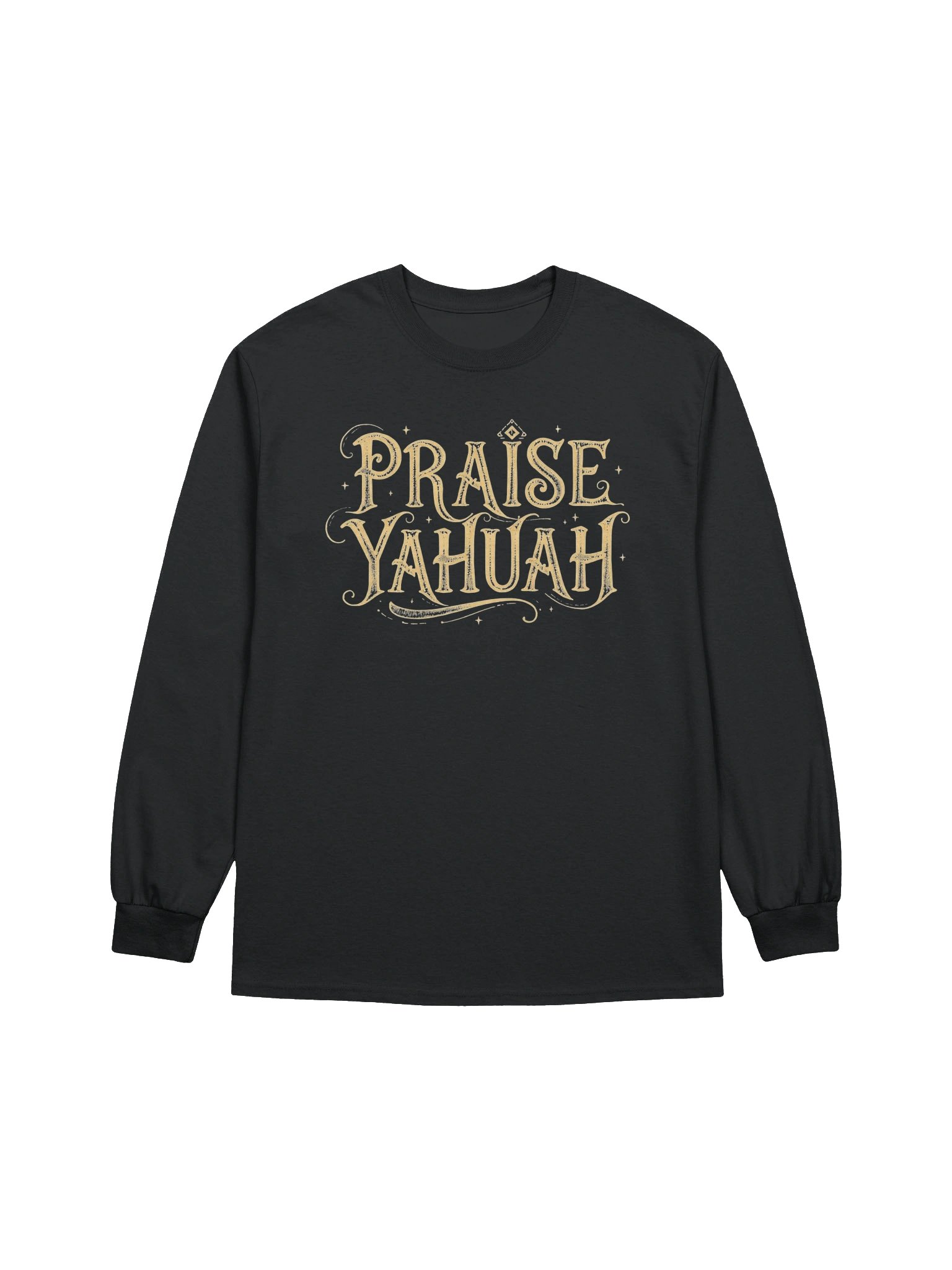 PRAISE YAHUAH Graphic Art Long Sleeve Shirt | Artistic Hebrew Faith Apparel product image (1)