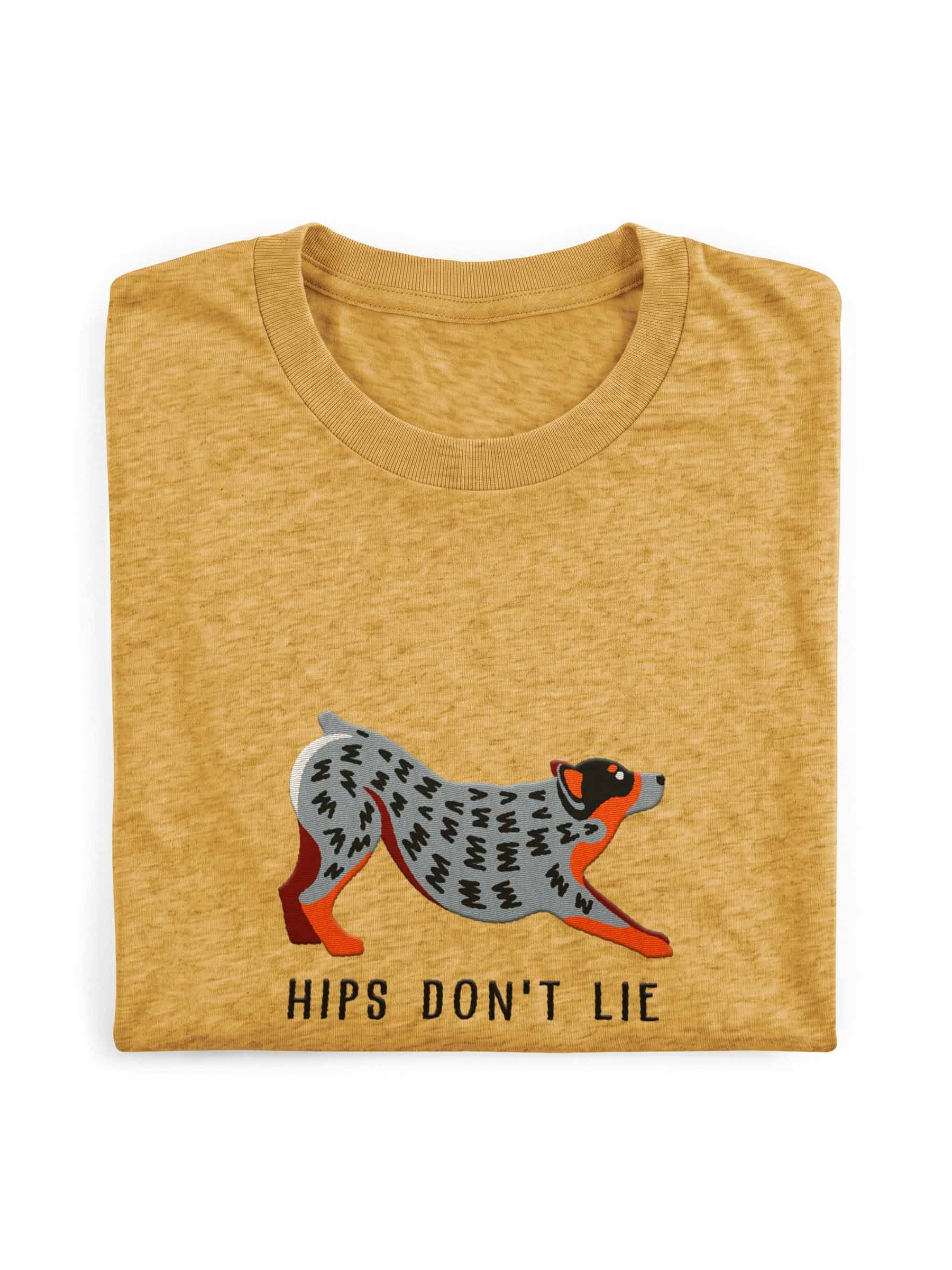 Hips Don't Lie T-Shirt(Embroidered) of an Australian Cattle Dog(Blue Heeler) product image (1)