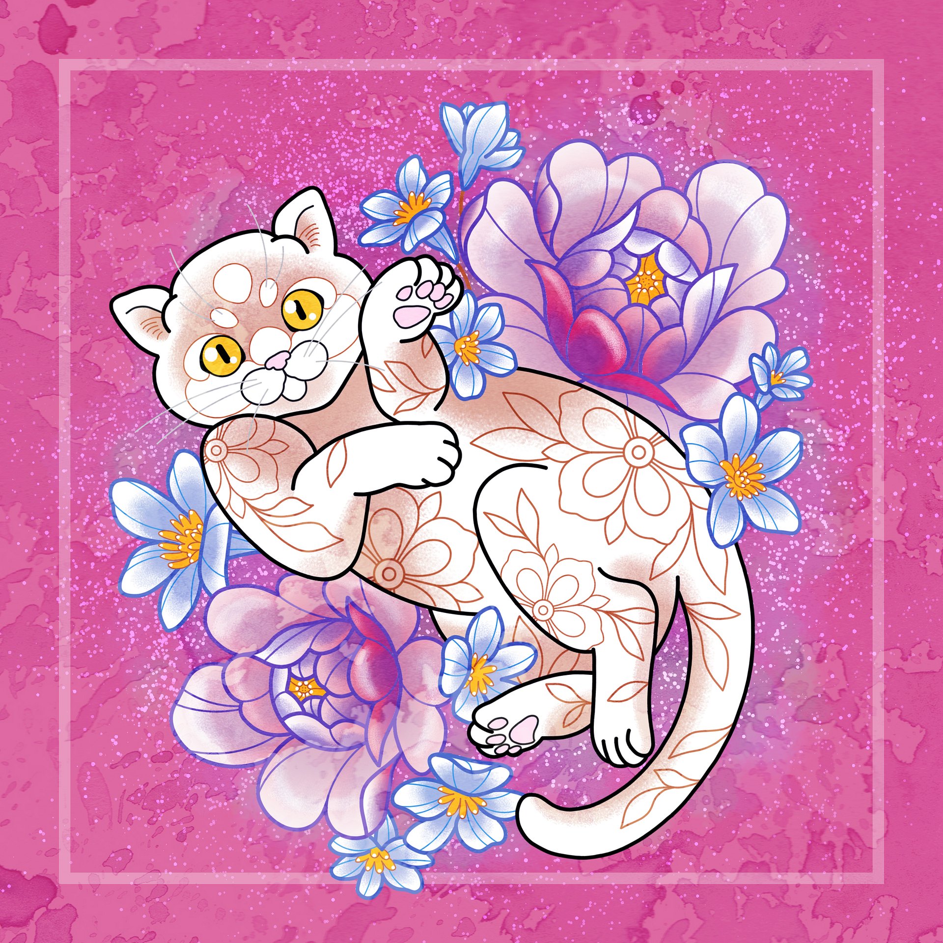 Flower Kitty Print product image (1)
