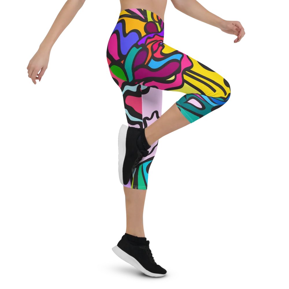 Vibrant Motion Custom Capri Leggings - Wave at Sunset product image (4)