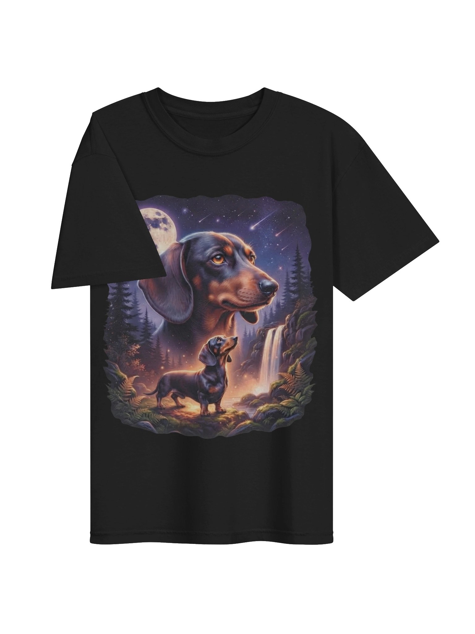 Dachshund Dog Shirt - Cosmic Moonlit Fantasy Wiener Dog T-Shirt product image (3)