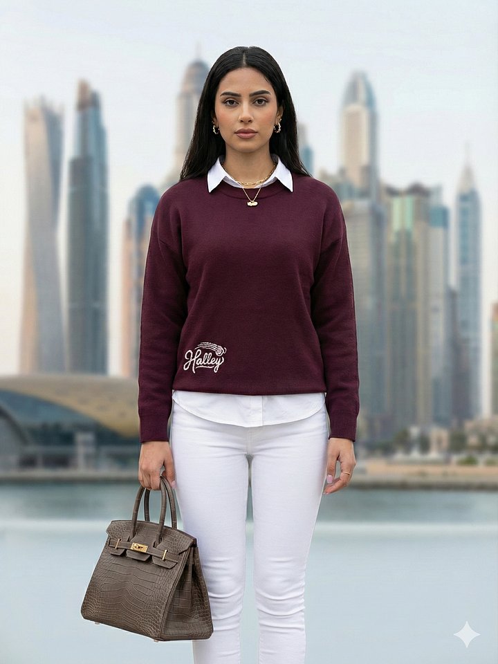 Burgundy Knitted Sweater product image (1)
