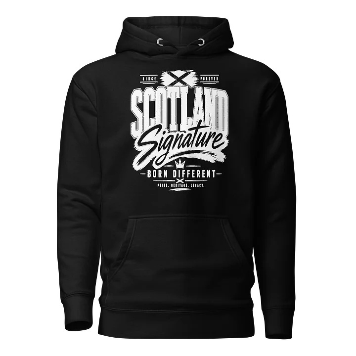 Scotland Signature “Born Different” Scottish Streetwear - Black Unisex Hoodie product image (1)