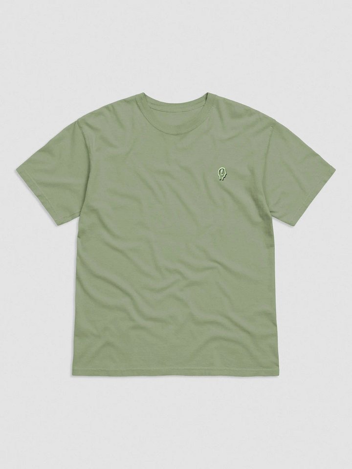 EXCLAIMING MENTALLY (L.C., lined lime) embroidered garment dyed tee product image (2)