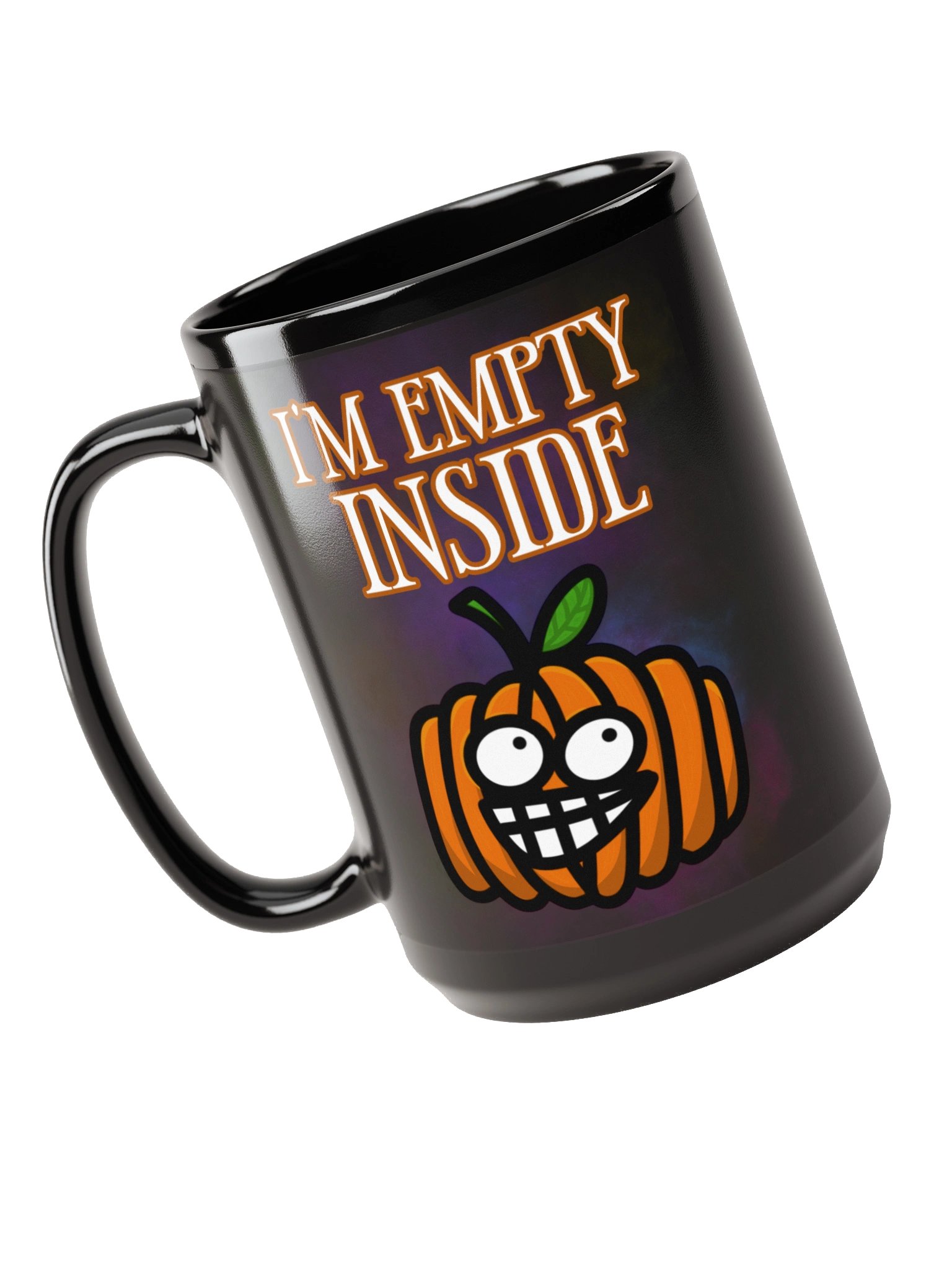 Empty Inside Hehe Pumpkin Black Mug (15oz) product image (1)