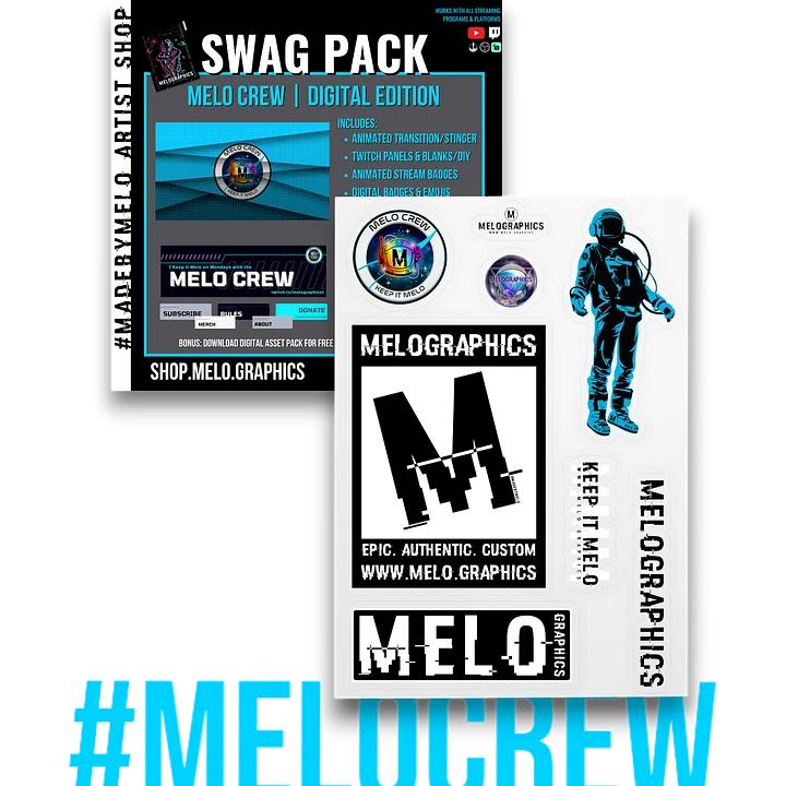 #MeloCrew Swag Pack - Digital Edition & Sticker Sheet | #MadeByMELO product image (1)