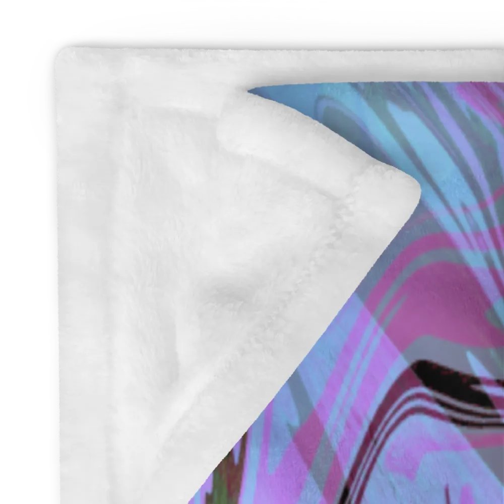 Pink, Black and Blue Swarm Pattern Urban Design Throw Blanket product image (24)