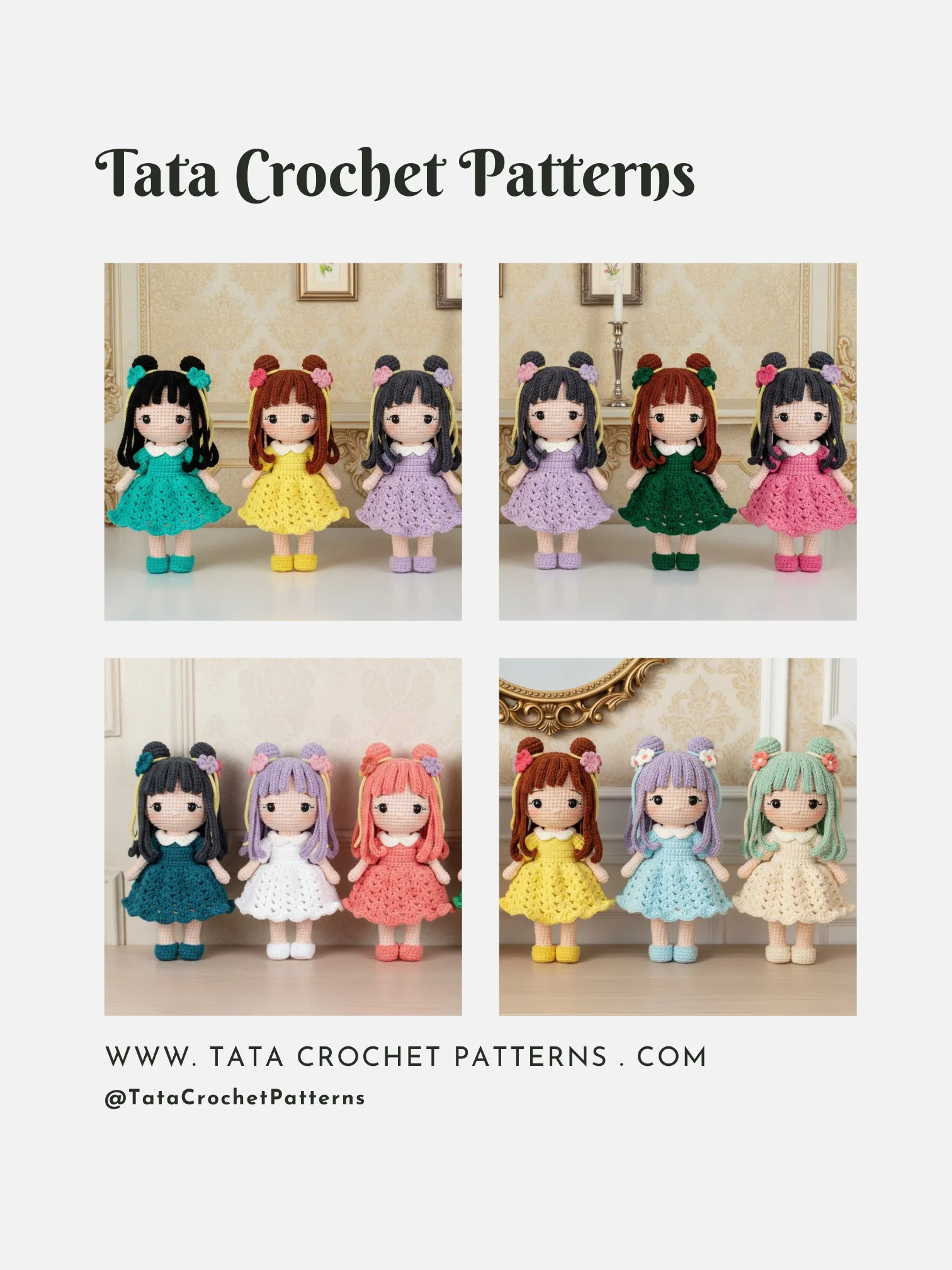 PDF Pattern | Crochet Doll in Flared Dress - Amigurumi Doll Crochet product image (5)