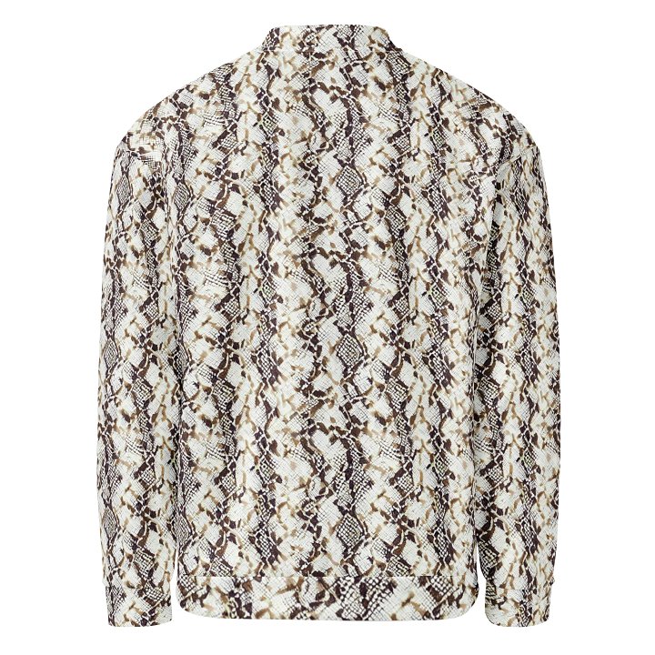 Beige Snake Skin Bomber Jacket product image (2)
