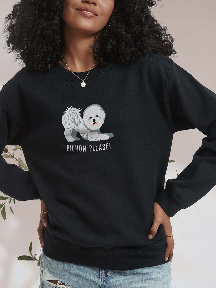Bichon Please Sweatshirt (Embroidered) of a Bichon Frise product image (2)