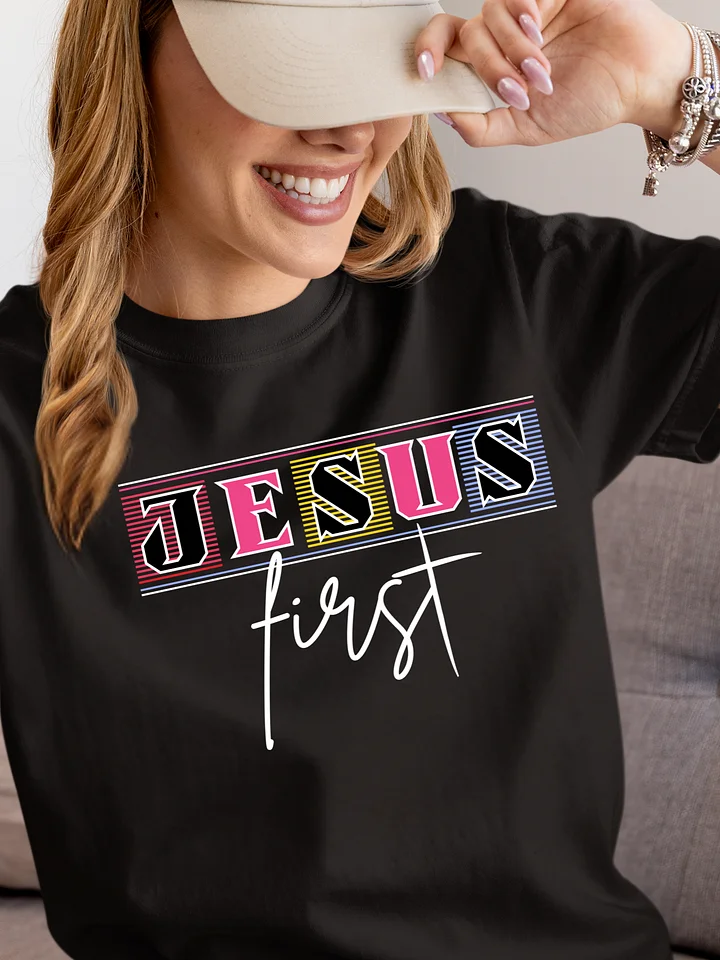 Jesus First Christian T-Shirt | Faith Over Everything Tee | Bold Minimalist Christian Apparel for Believers product image (1)