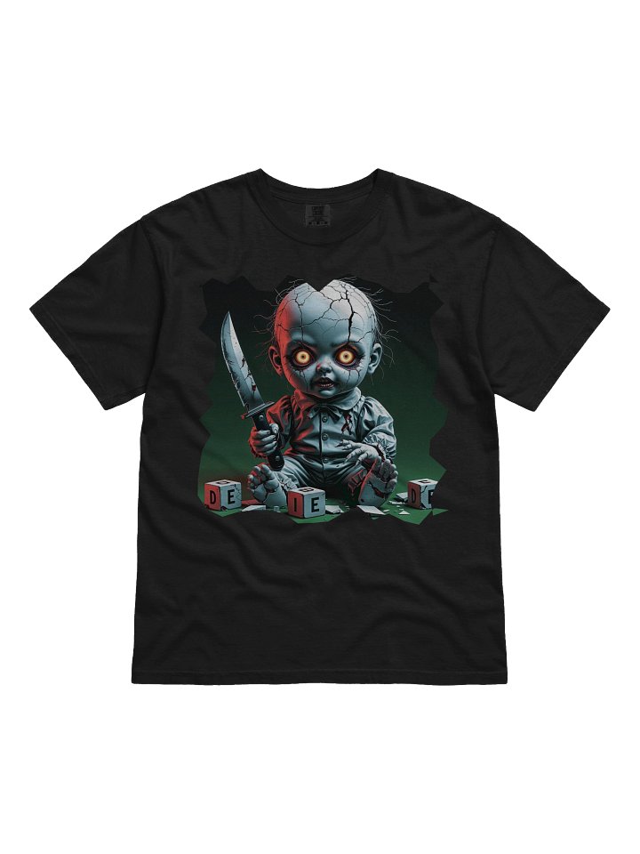 Creepy Doll Knife Tee – Happy Hallowicked Edition product image (1)
