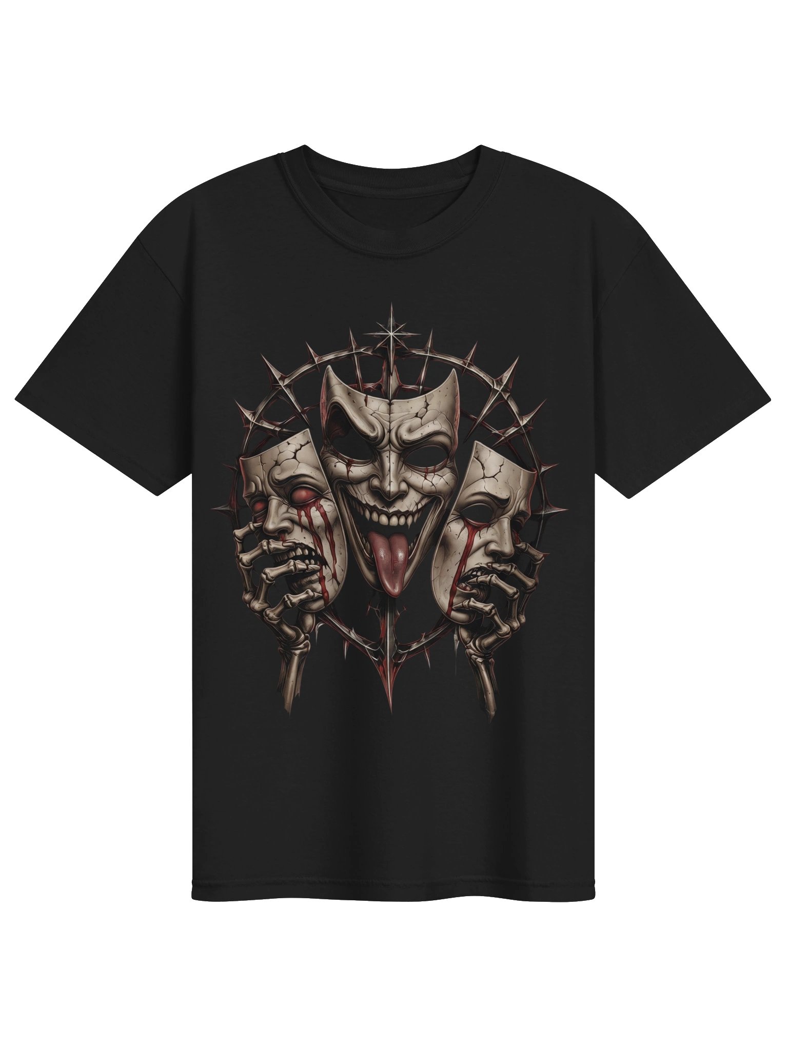 Three Faces — Dark Gothic Mask T-Shirt product image (6)