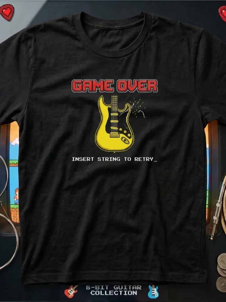 Game Over Strat - Funny Guitar & Retro Gaming T-Shirt product image (1)