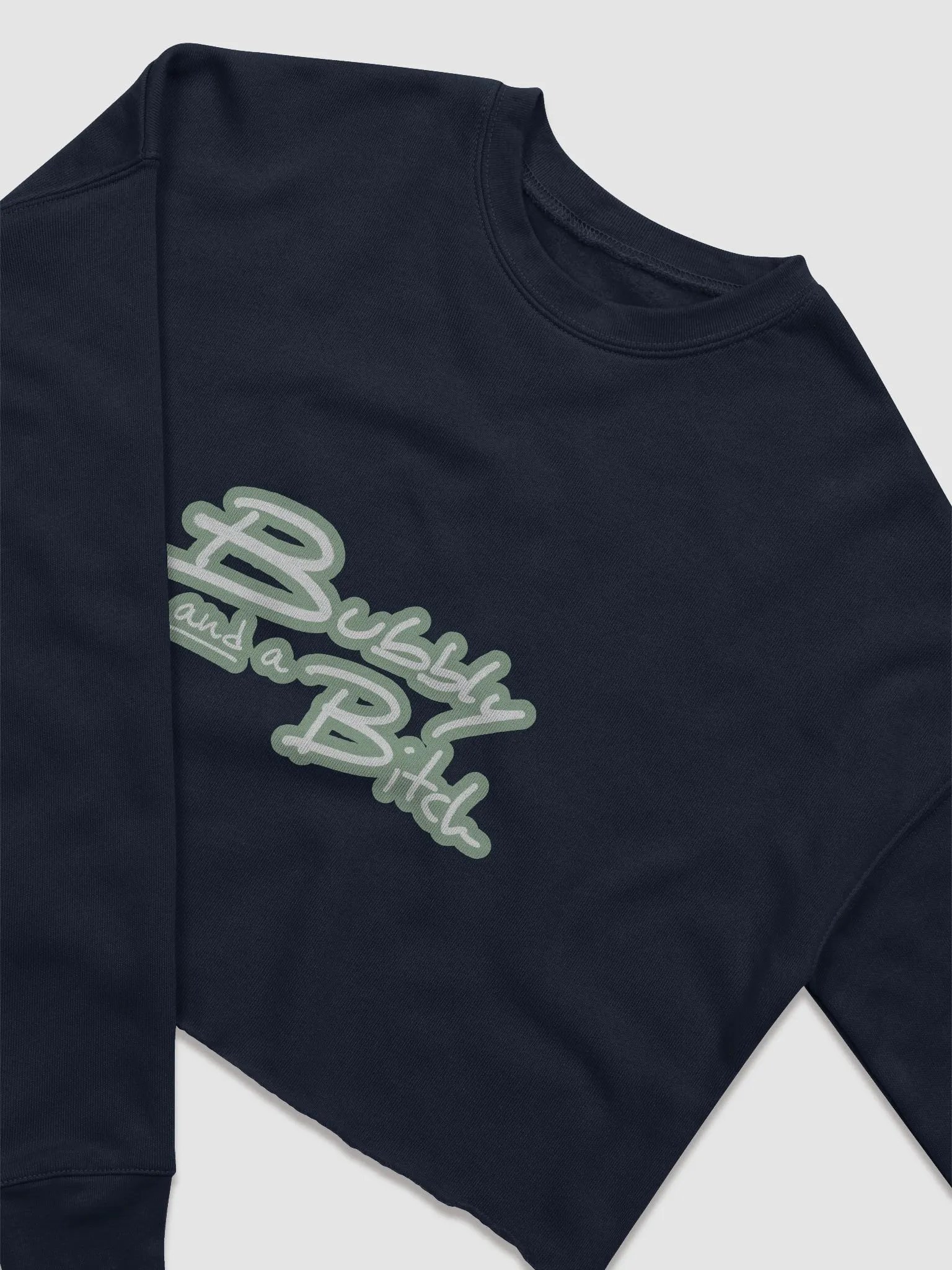 Bubbly and a B*tch (lined design, #96B697) Women's Fleece Crop Sweatshirt product image (25)