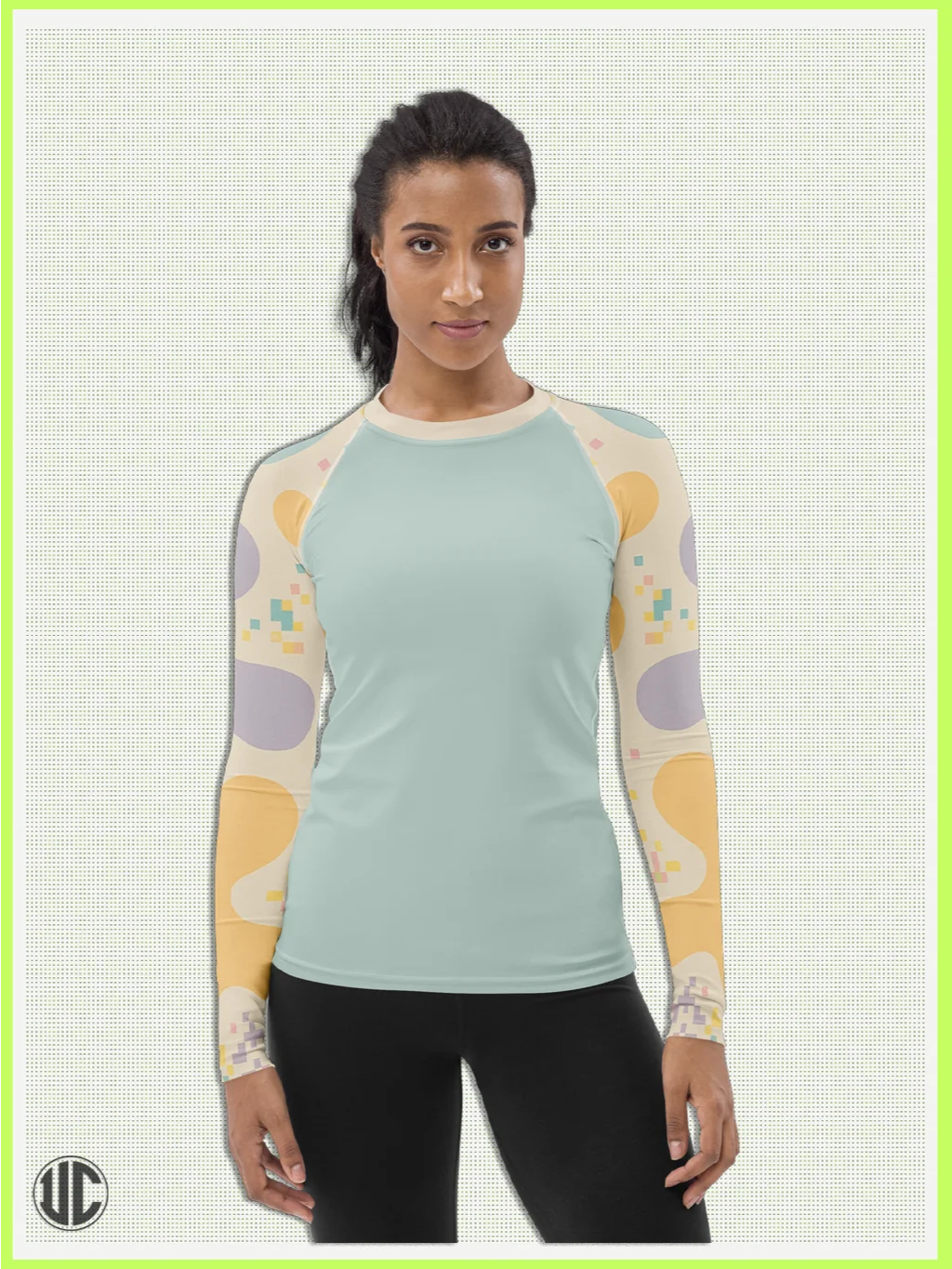 Theo's Digital Wave – Women’s Rash Guard product image (5)