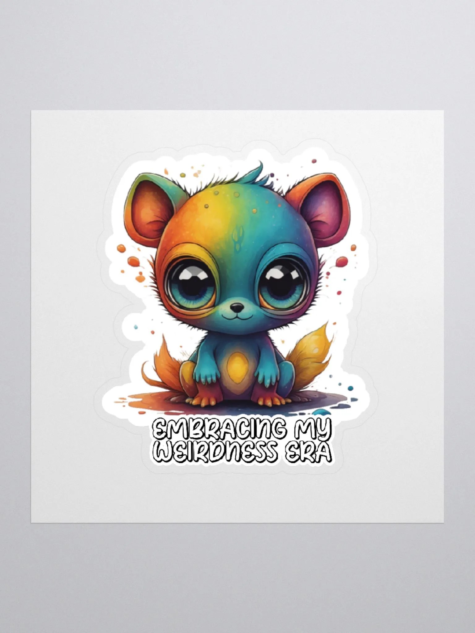 Kawaii Alien-Kawaii Creature-Cute & Cuddly Sticker-Rainbow Sticker-LGBTQIA+ Sticker product image (2)