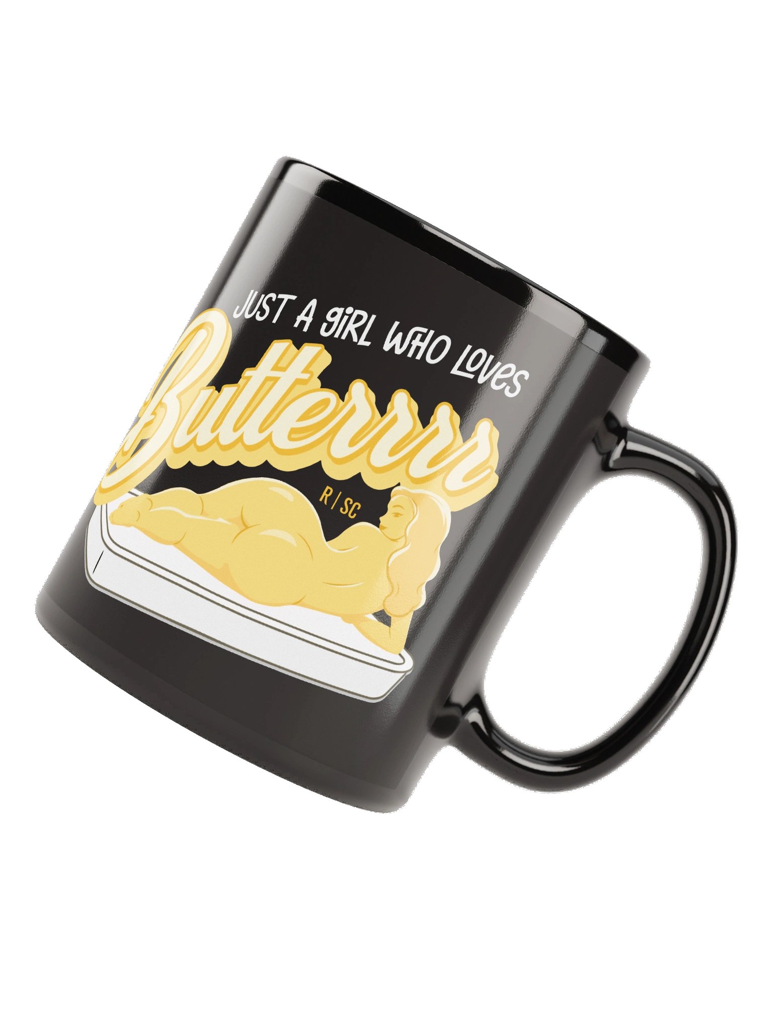Just a Girl Who Loves Butterrrr Black Mug product image (6)